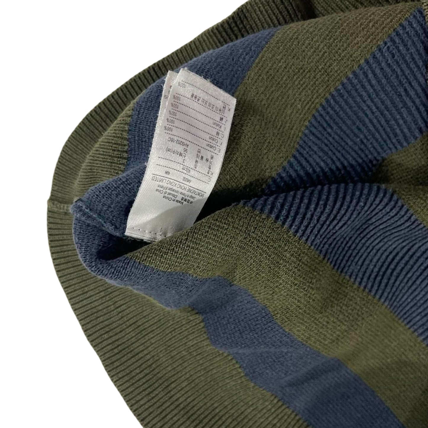 VINTAGE LACOSTE NAVY BLUE STRIPED SWEATER (M)