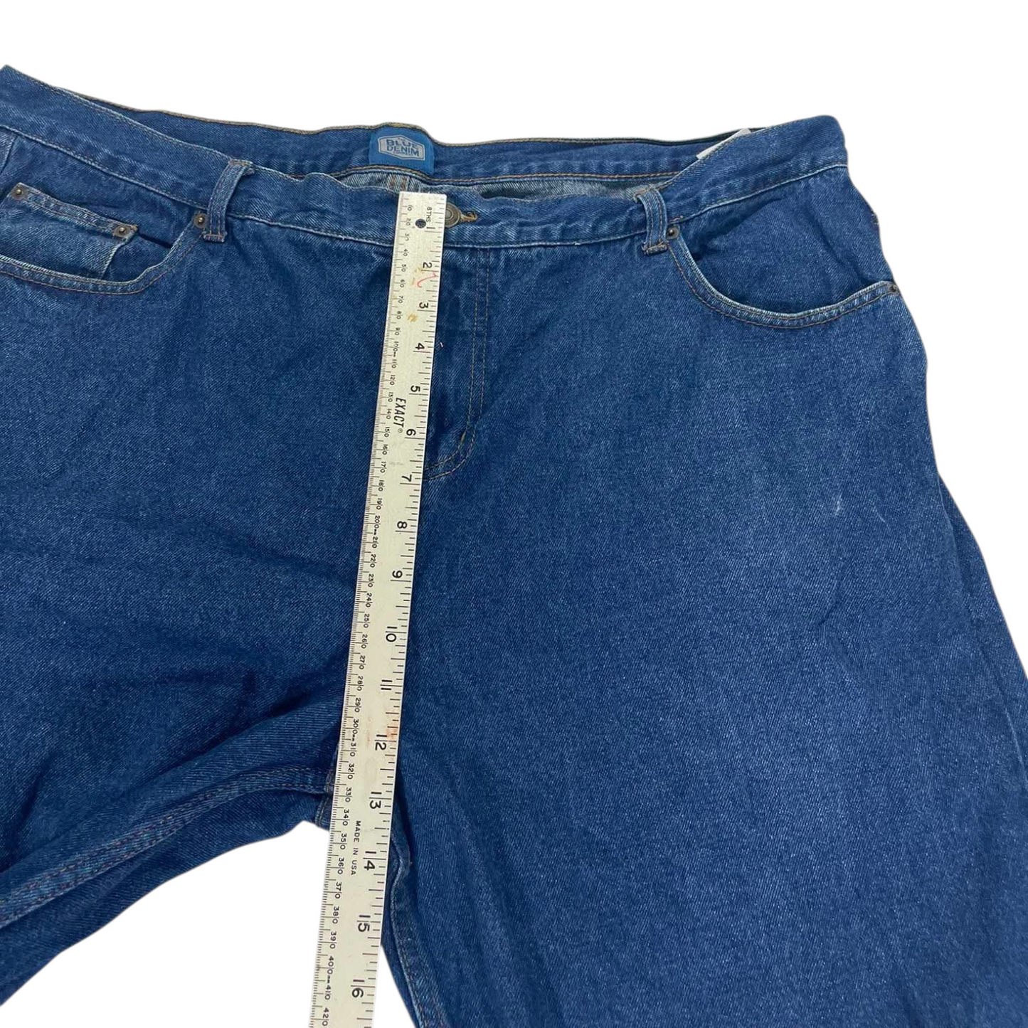 90s BLUE DENIM BAGGY WIDE LEG DENIM JEANS (42)