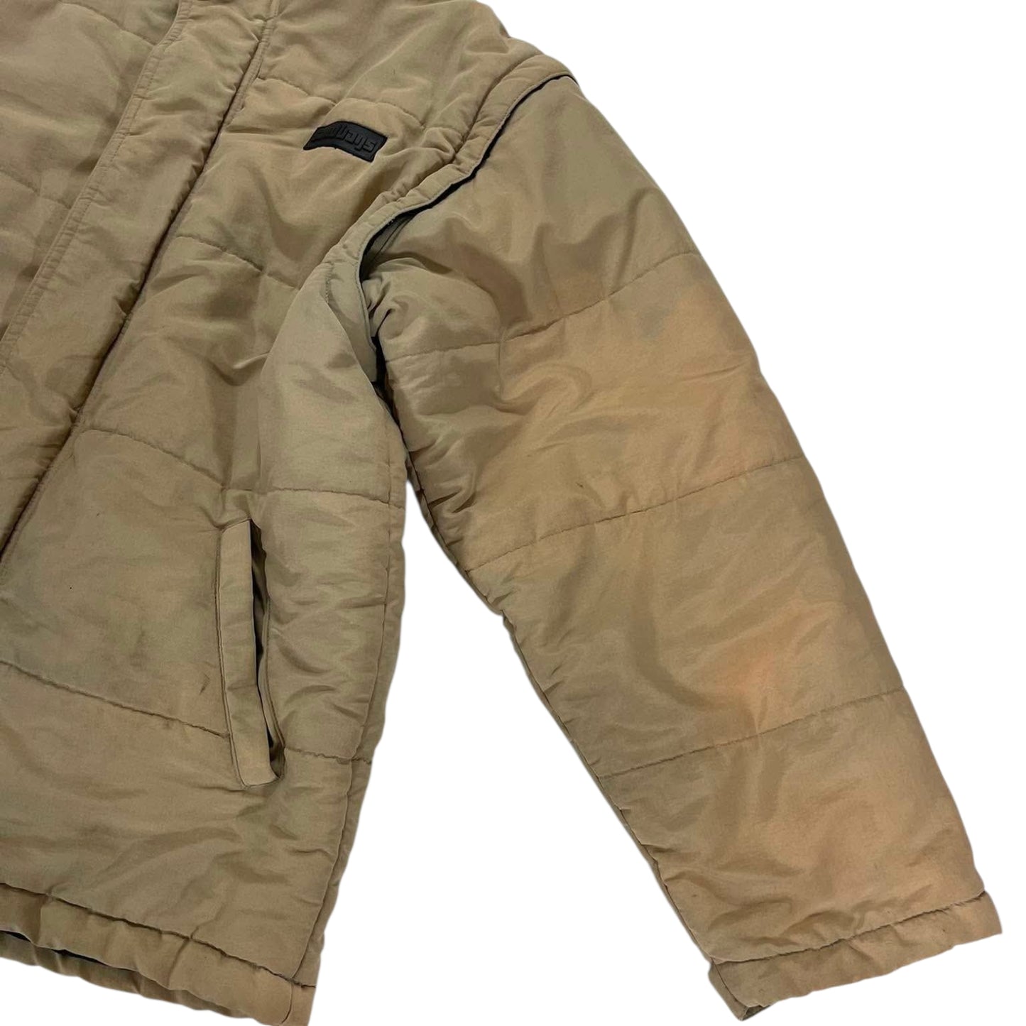 VINTAGE DETACHABLET SANDBAGS TAN PUFFER JACKET (S)