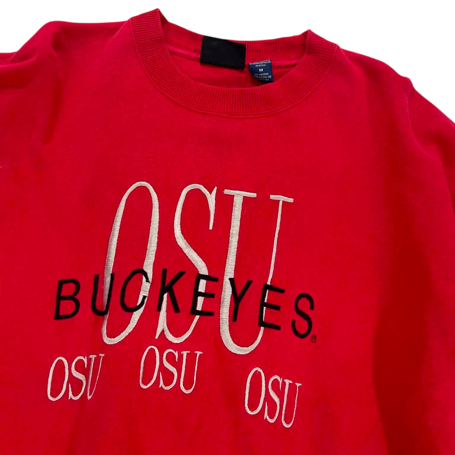 VINTAGE OHIO STATE BUCKEYES RED CREWNECK SWEATSHIRT (L)