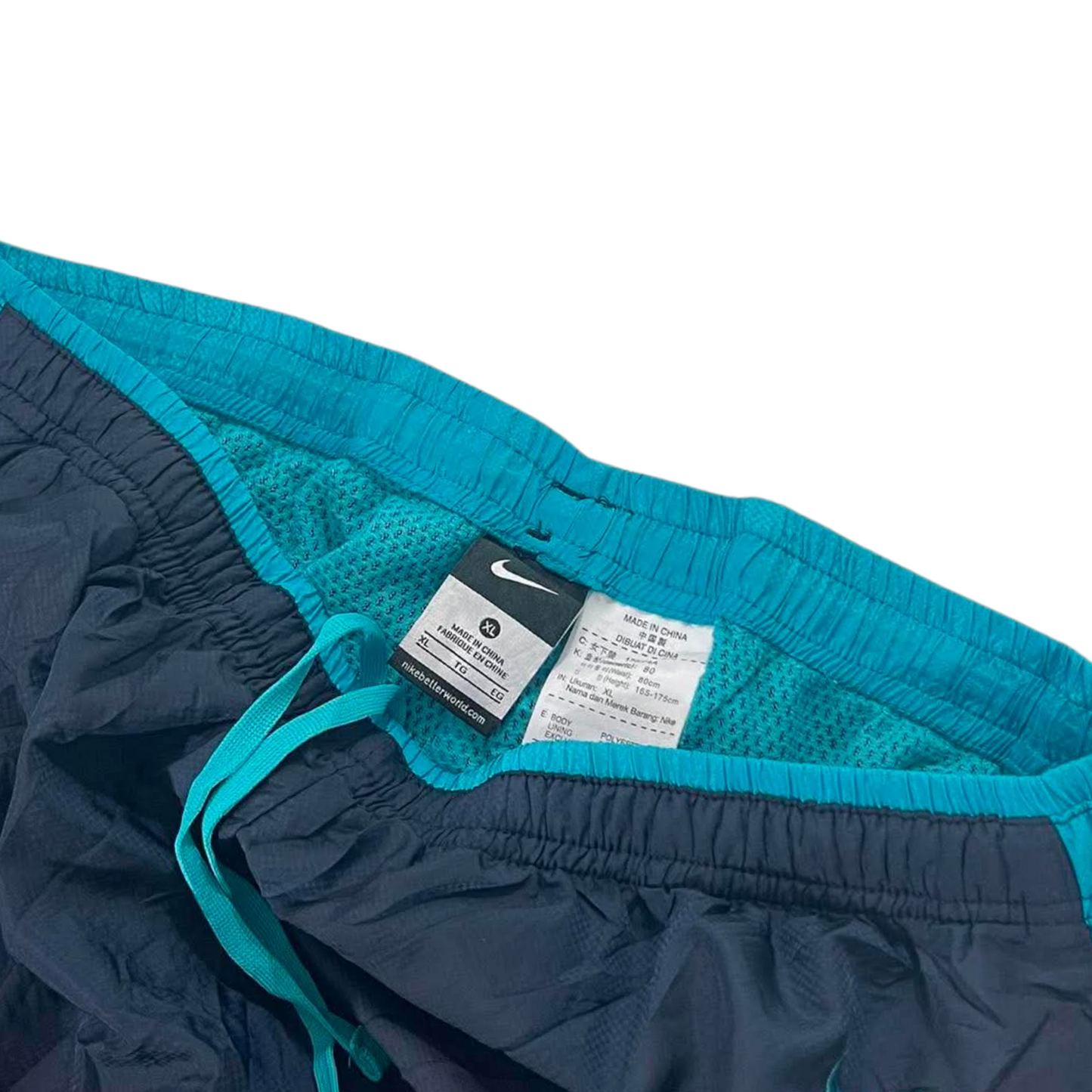 NIKE BLUE BAGGY TRACK PANTS (BEST FIT L)³