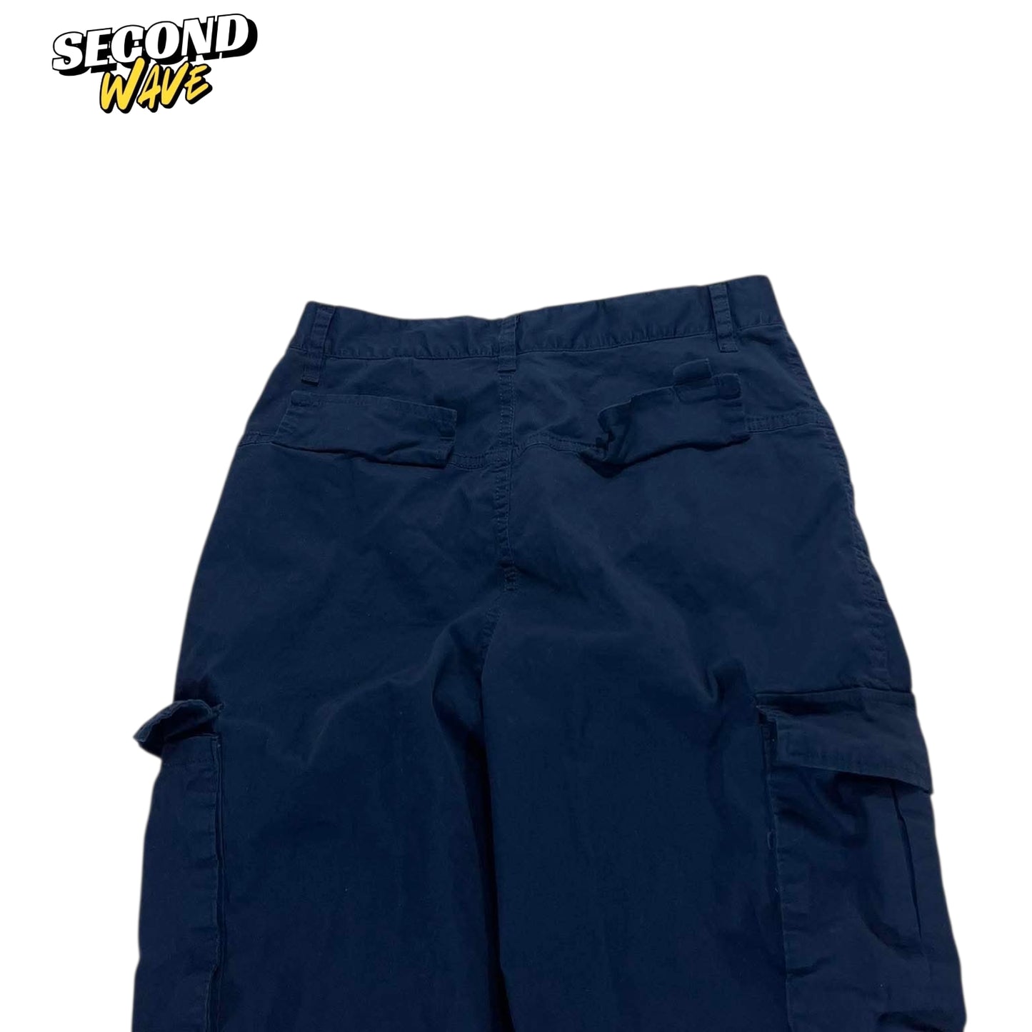 VINTAGE 100% COTTON NAVY BLUE CARGO PANTS (28)