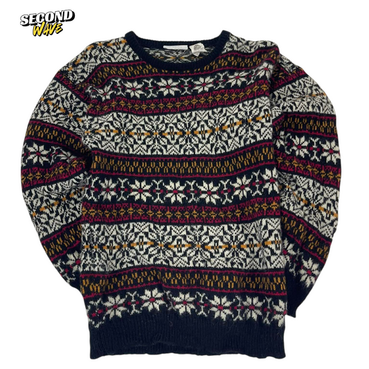 VINTAGE 90S PURE WOOL KNIT SWEATER (M)