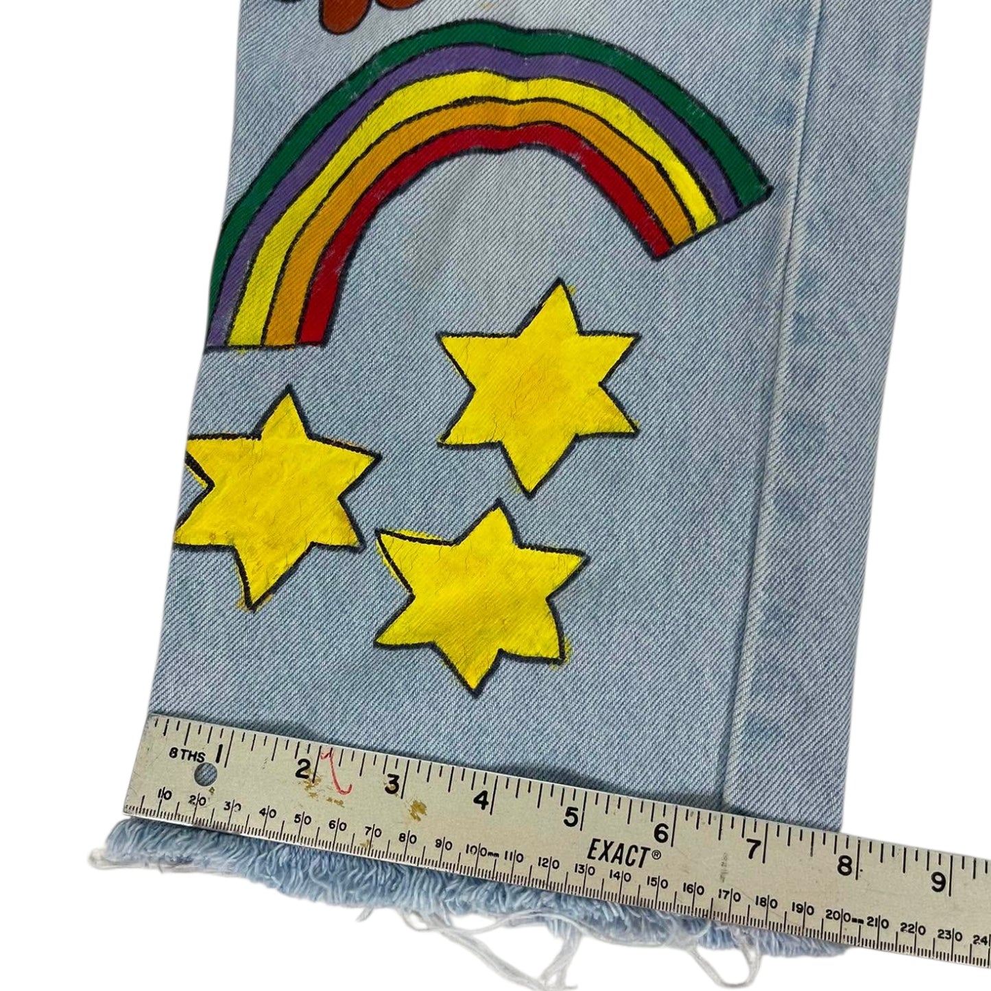 VINTAGE LEVI'S BLUE JEANS HAND PAINTED (31)