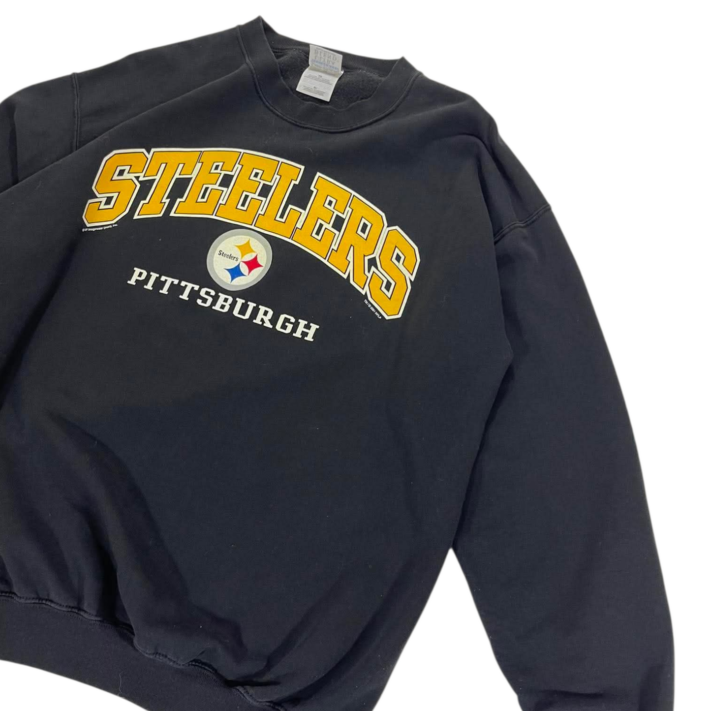 VITAGE PITTSBURGH STEELERS NAVY CREWNECK SWEATSHIRT (XL)