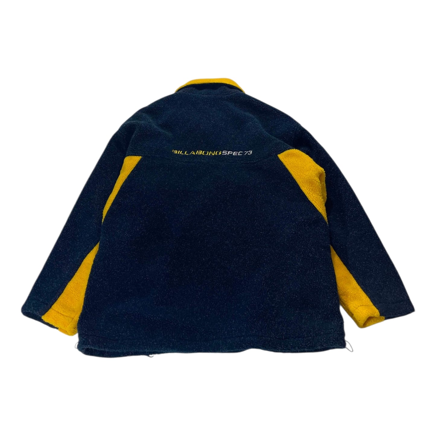 VINTAGE BILLABONG NAVY & YELLOW FLEECE JACKET (L)