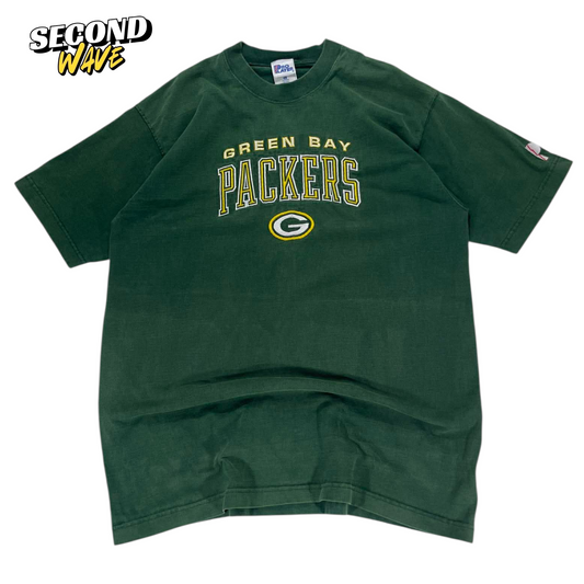 VINTAGE PRO PLAYER GREEN BAY PACKERS GREEN COTTON T-SHIRT (L-XL)