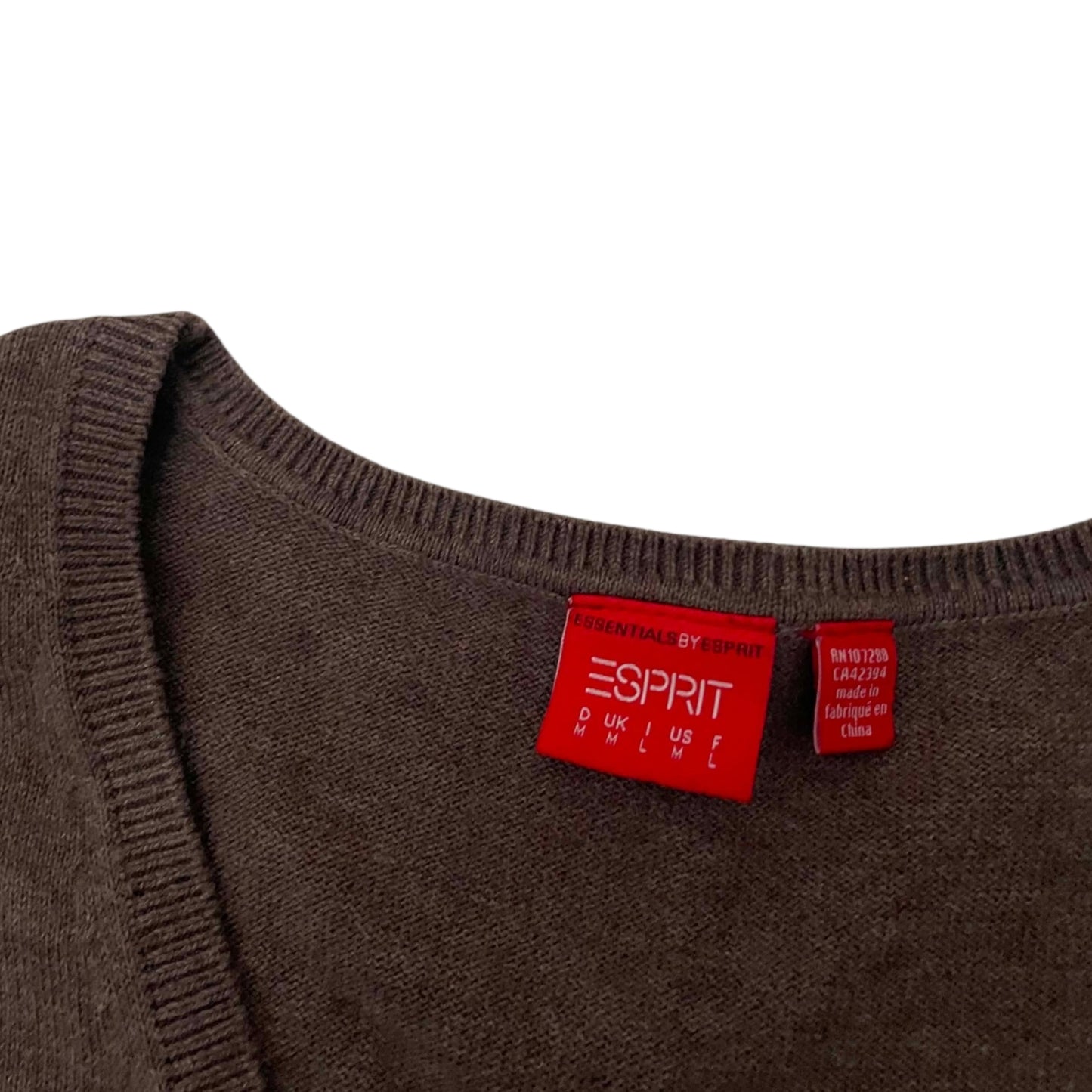ESPRIT BROWN V-NECK SWEATER (M)