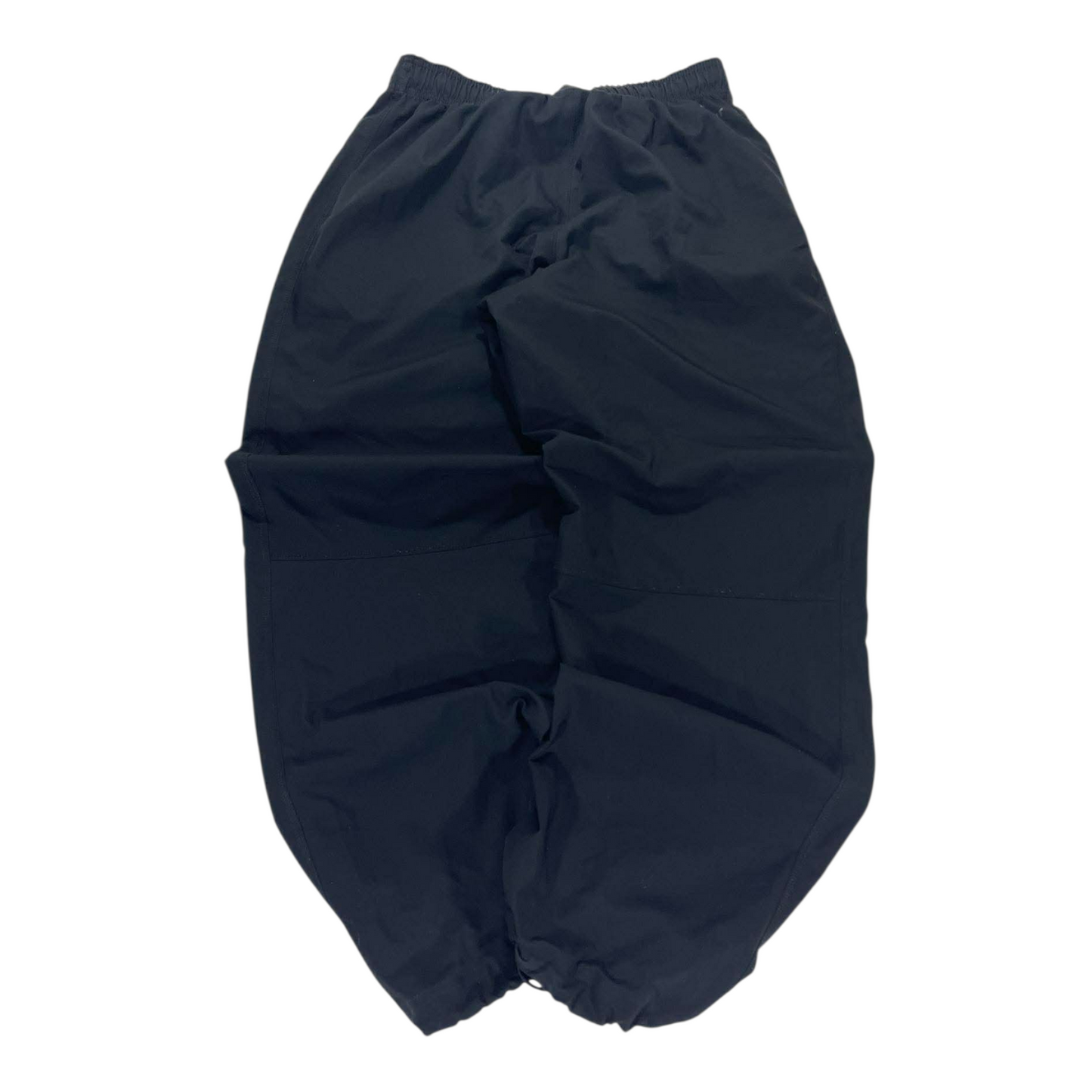 VINTAGE BAGGY NIKE BLACK TRACK PANTS WITH SWOOSH AND DRAWSTRING WAIST (L)