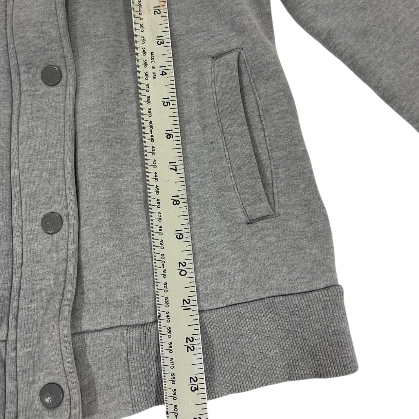 WOMENS VINTAGE COLUMBIA BUTTON UP HOODIE (L)