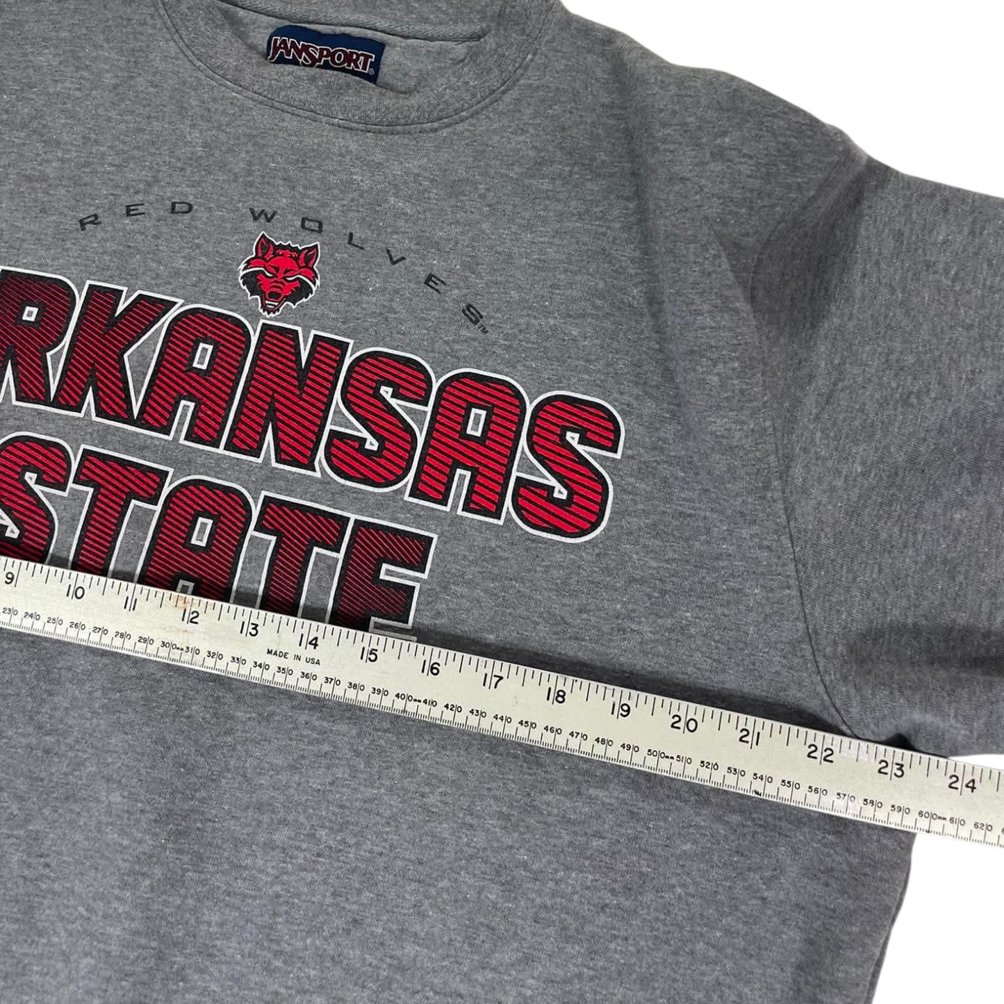 GREY ARKANSAS STATE UNIVERSITY CREWNECK SWEATSHIRT (Boxy M)
