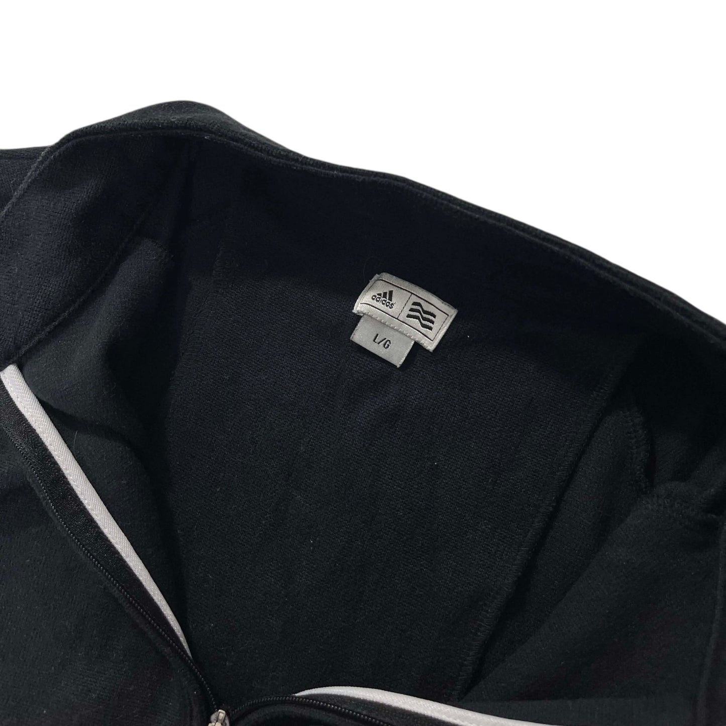 ADIDAS BLACK QUARTER ZIP SWEATSHIRT (L)