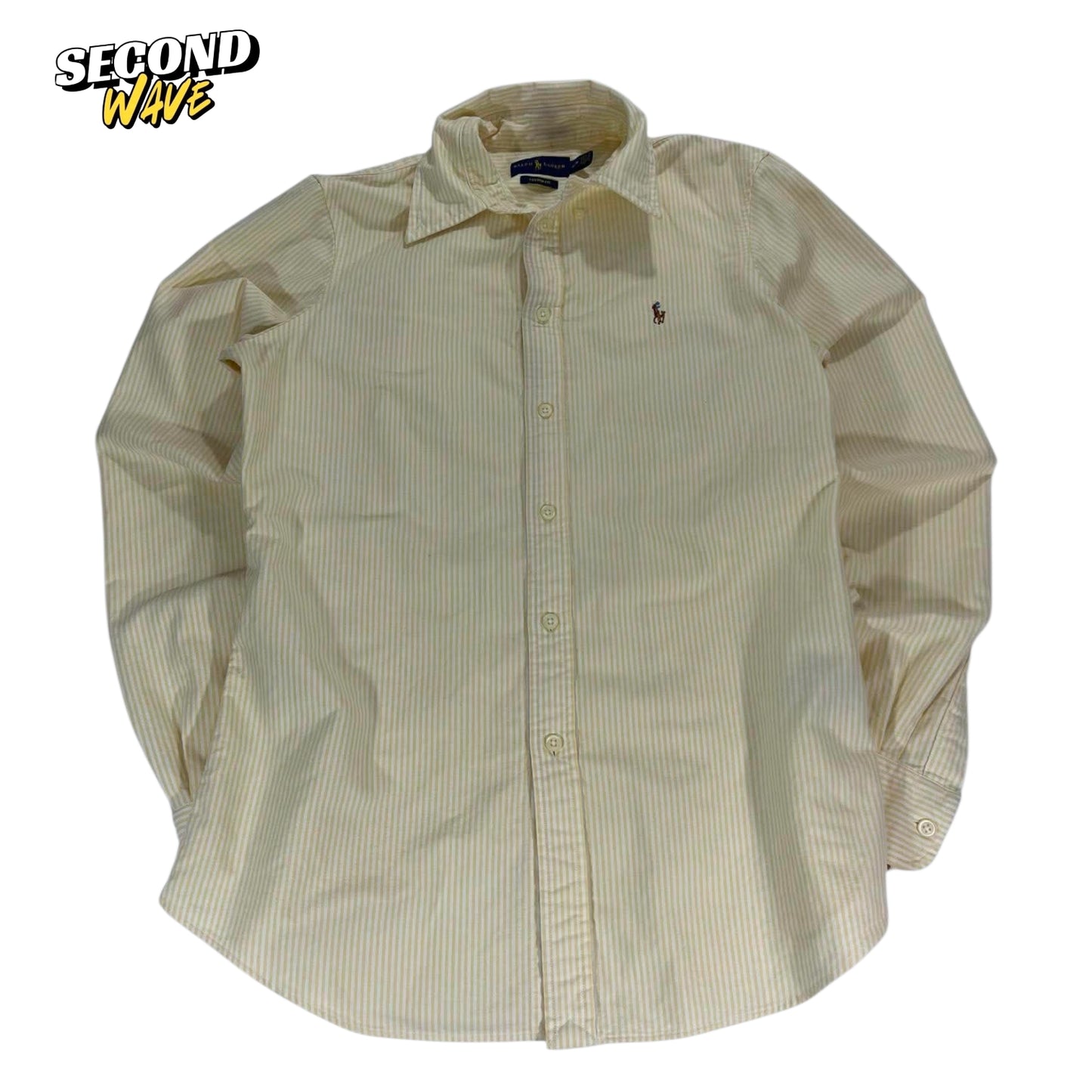 RALPH LAUREN YELLOW STRIPED BUTTON UP (M)
