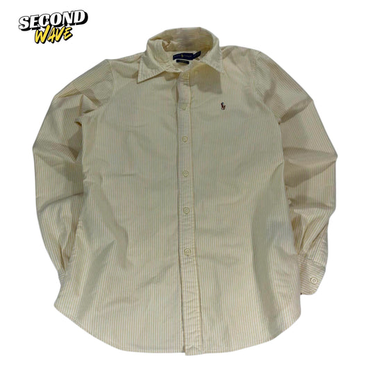 RALPH LAUREN YELLOW STRIPED BUTTON UP (M)