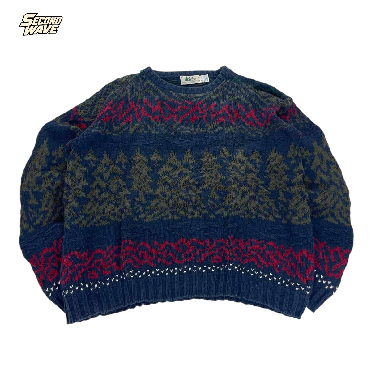 REI 90S 100% COTTON KNIT SWEATER (M)
