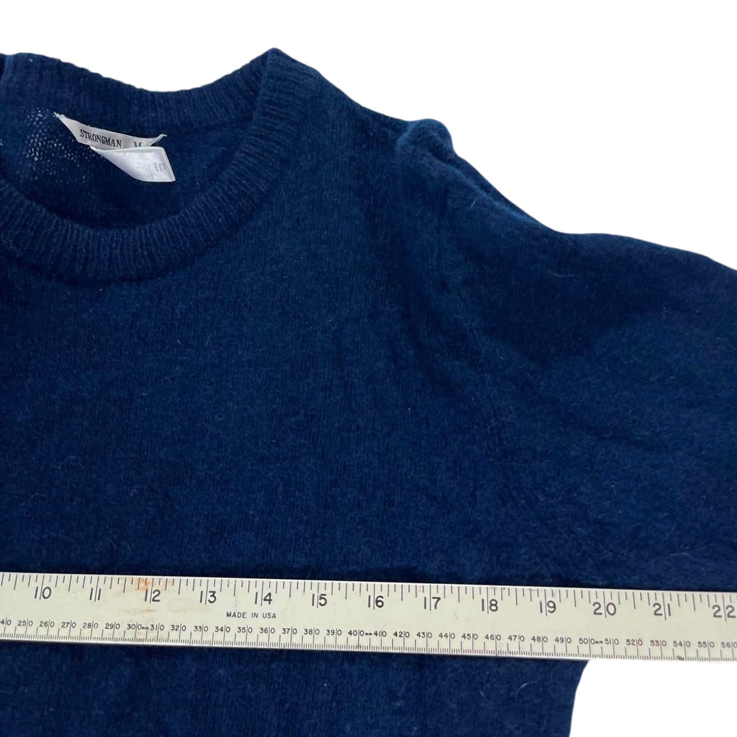 NAVU BLUE 100% SHETLAND WOOL SWEATER (M)
