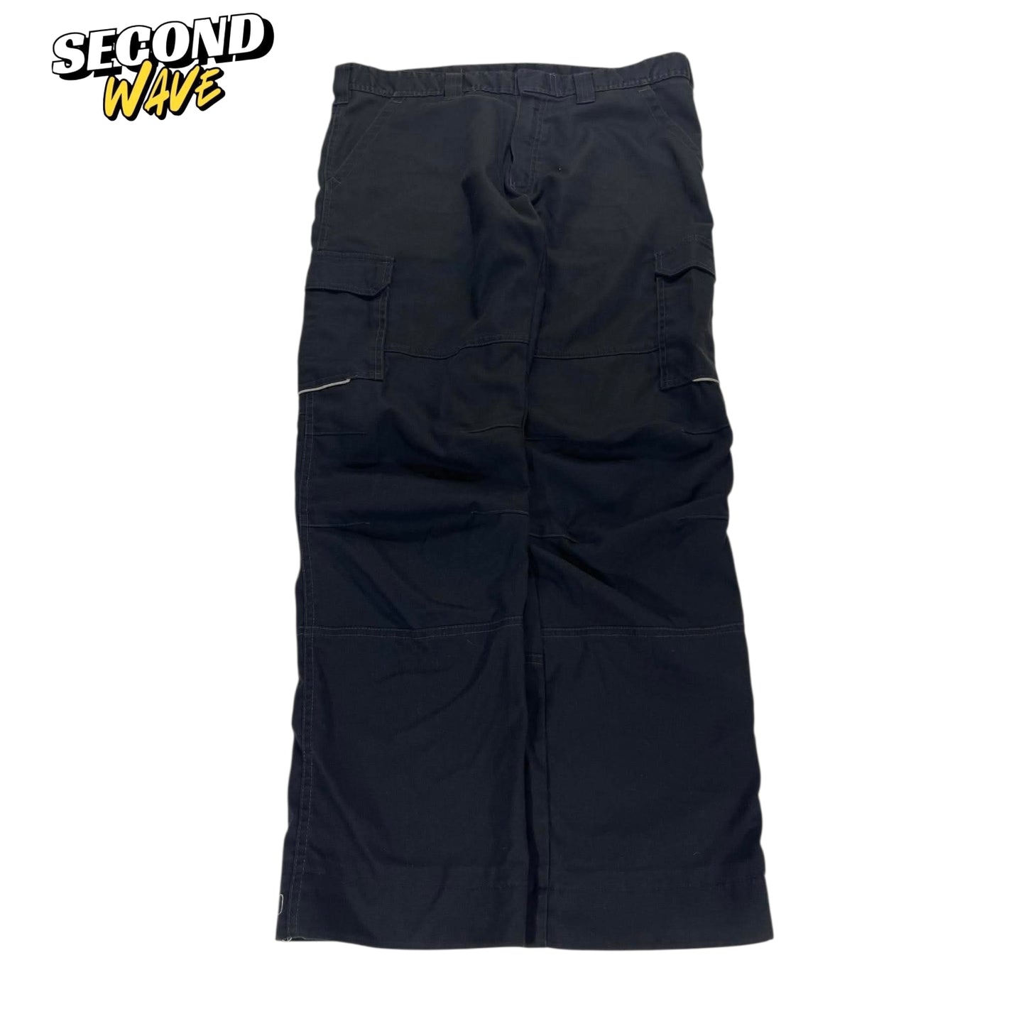 VINTAGE MADE IN NZ DEANE BLACK CARGO PANTS (39)