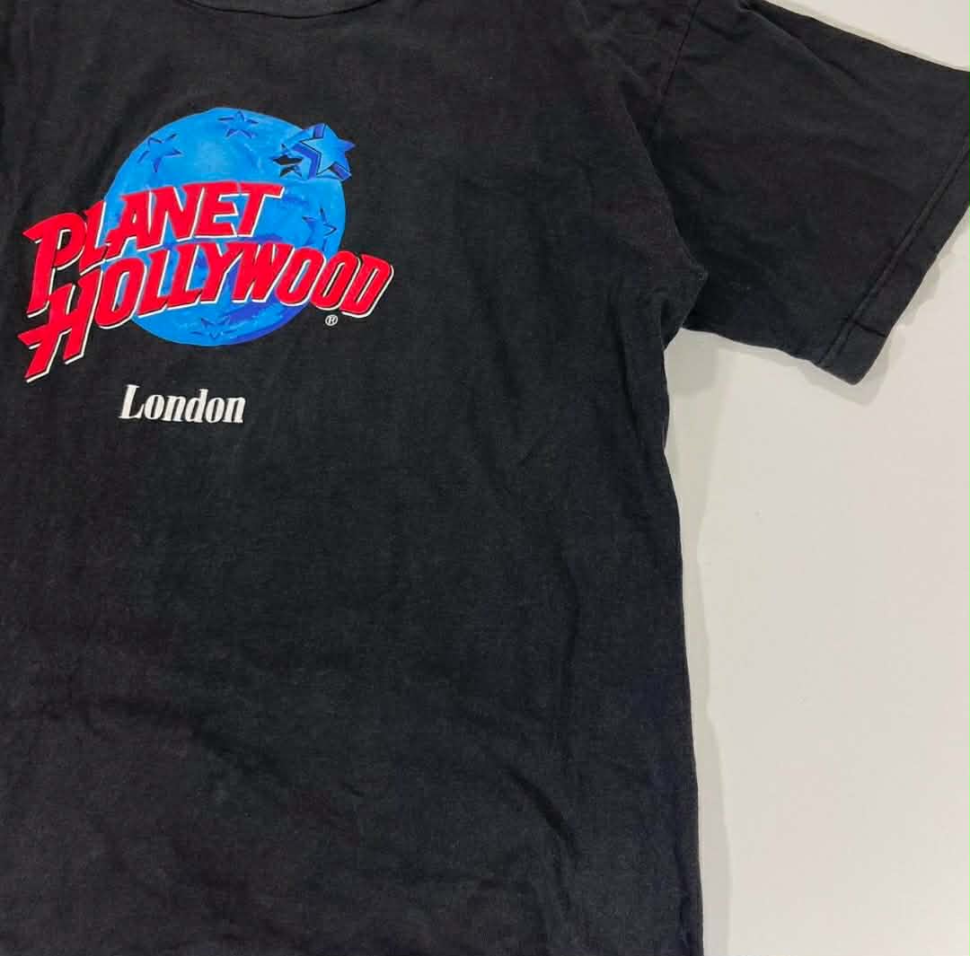 VINTAGE PLANET HOLLYWOOD BKACK GRAPHIC T-SHIRT (L)