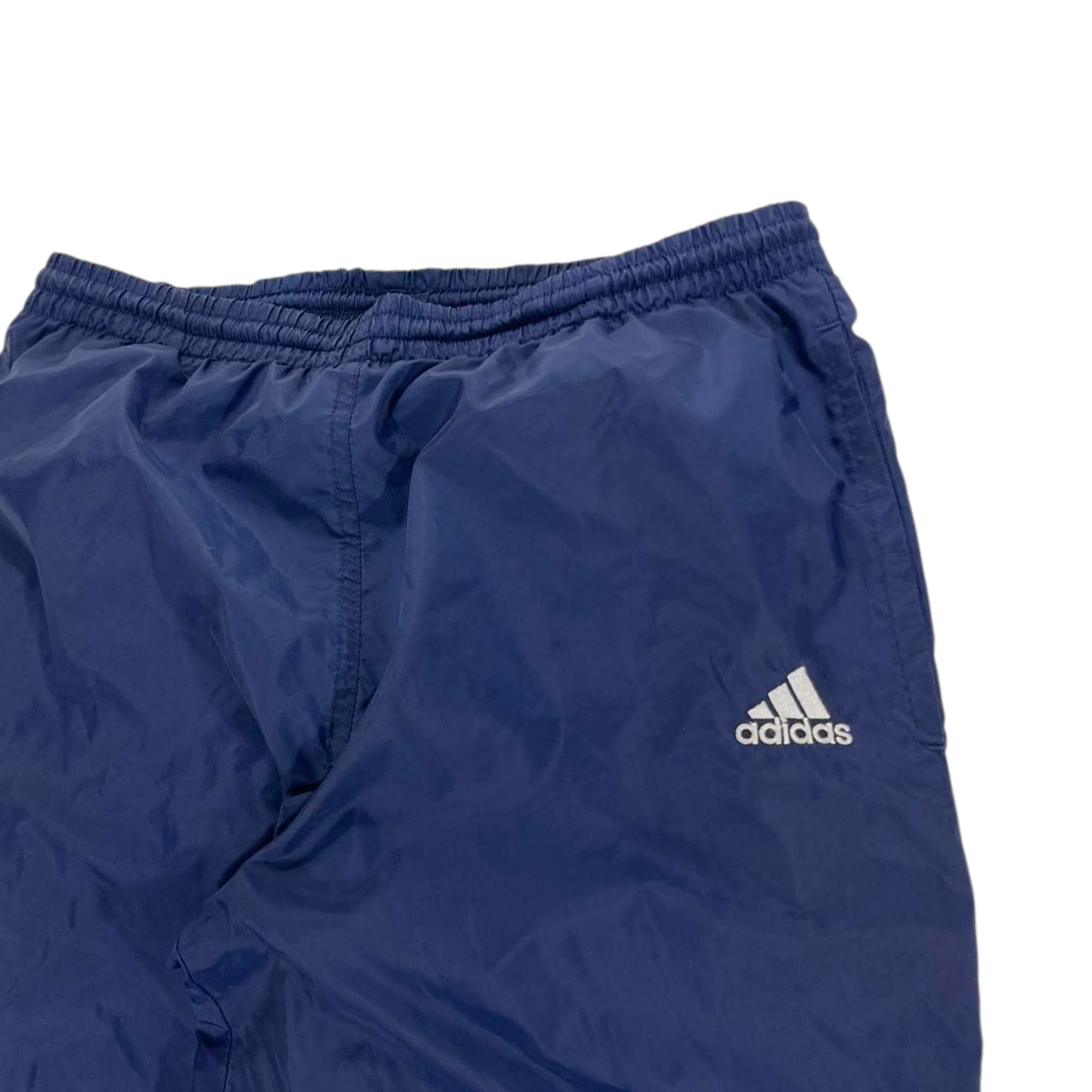 VINTAGE ADIDAS NAVY BLUE TRACK PANTS (M)