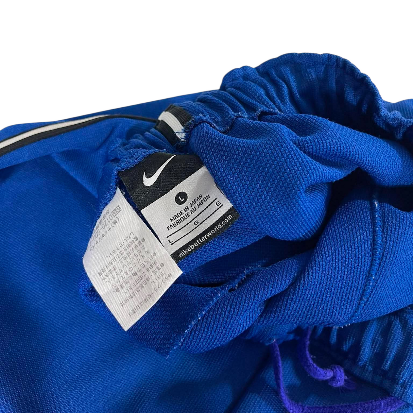 Y2K NIKE BAGGY BLUE TRACK PANTS (L) ⁸
