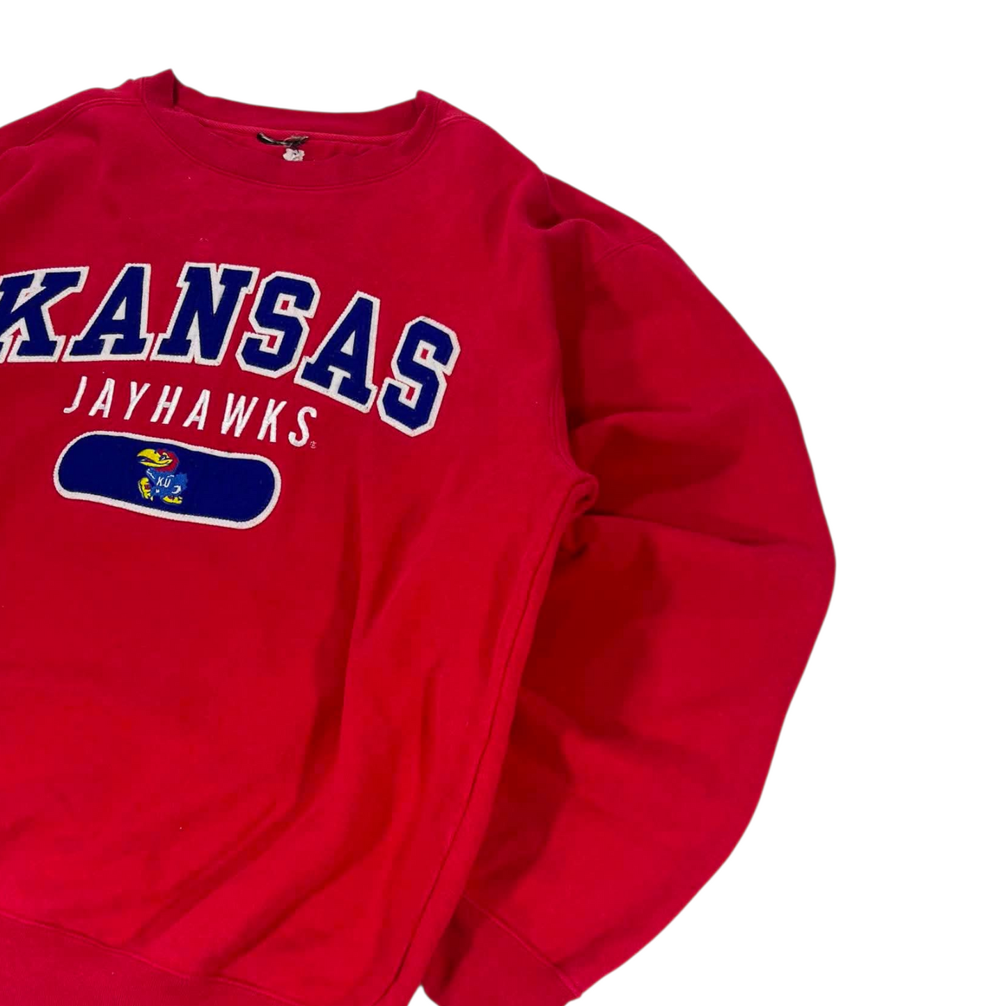 KANSAS JAYHAWKS RED CREWNECK SWEATSHIRT (M-L)