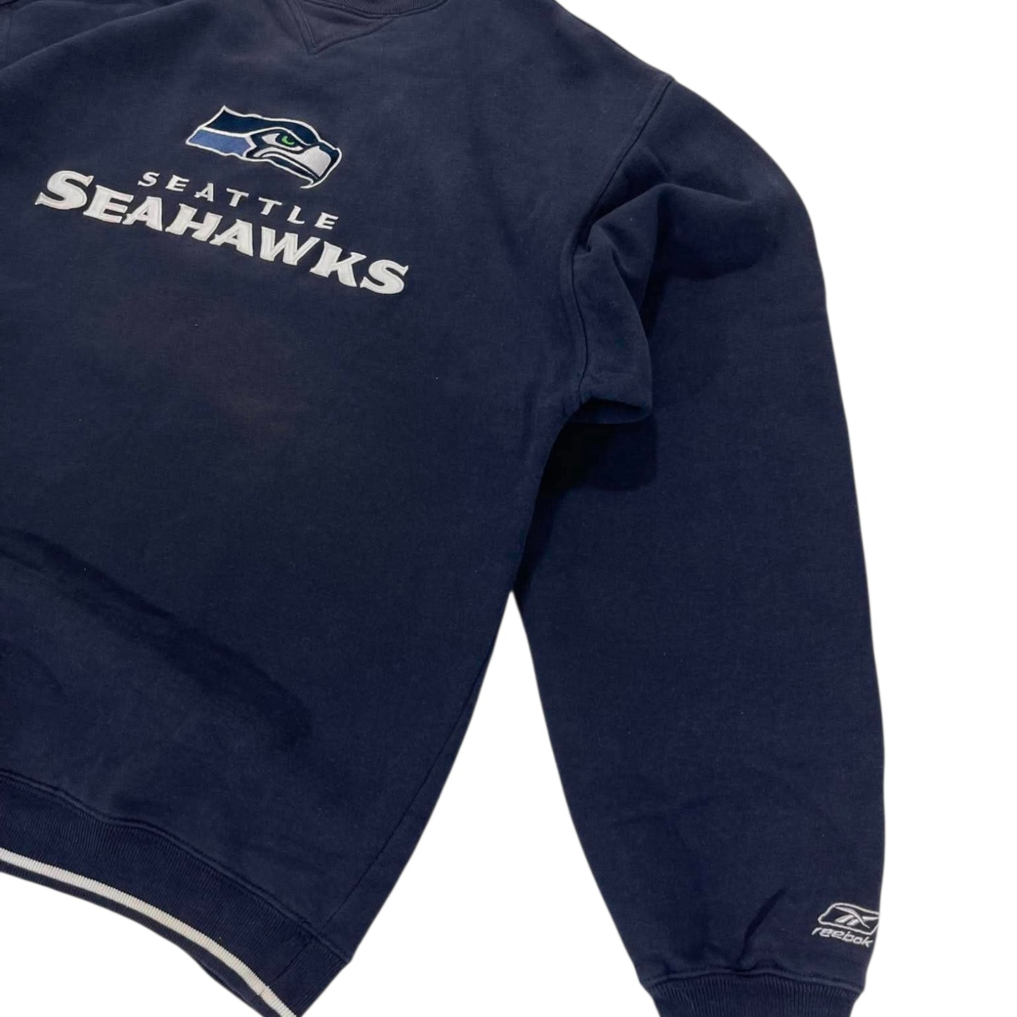 VINTAGE REEBOK NAVY SEATTLE SEAHAWKS CREWNECK (L)