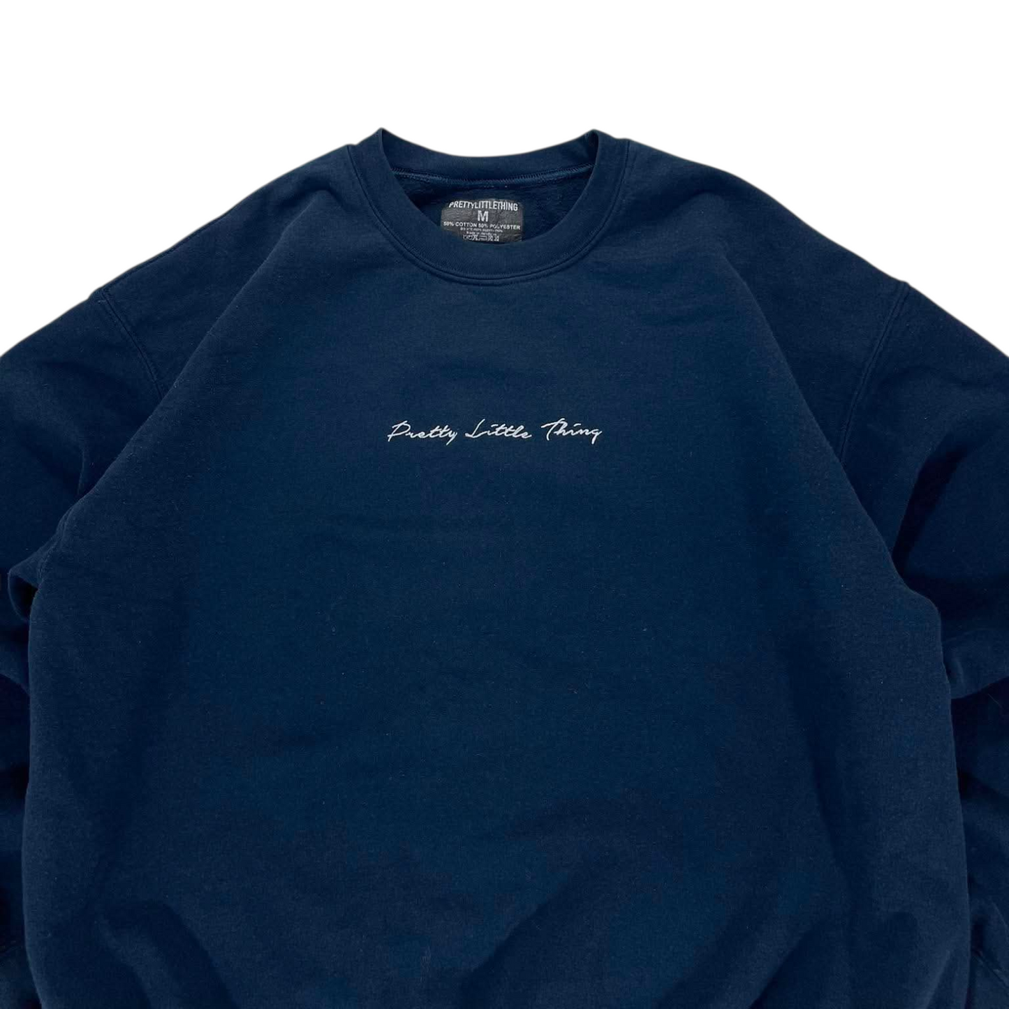 NAVY BLUE CREWNECK SWEATSHIRT WITH EMBROIDERY (M)