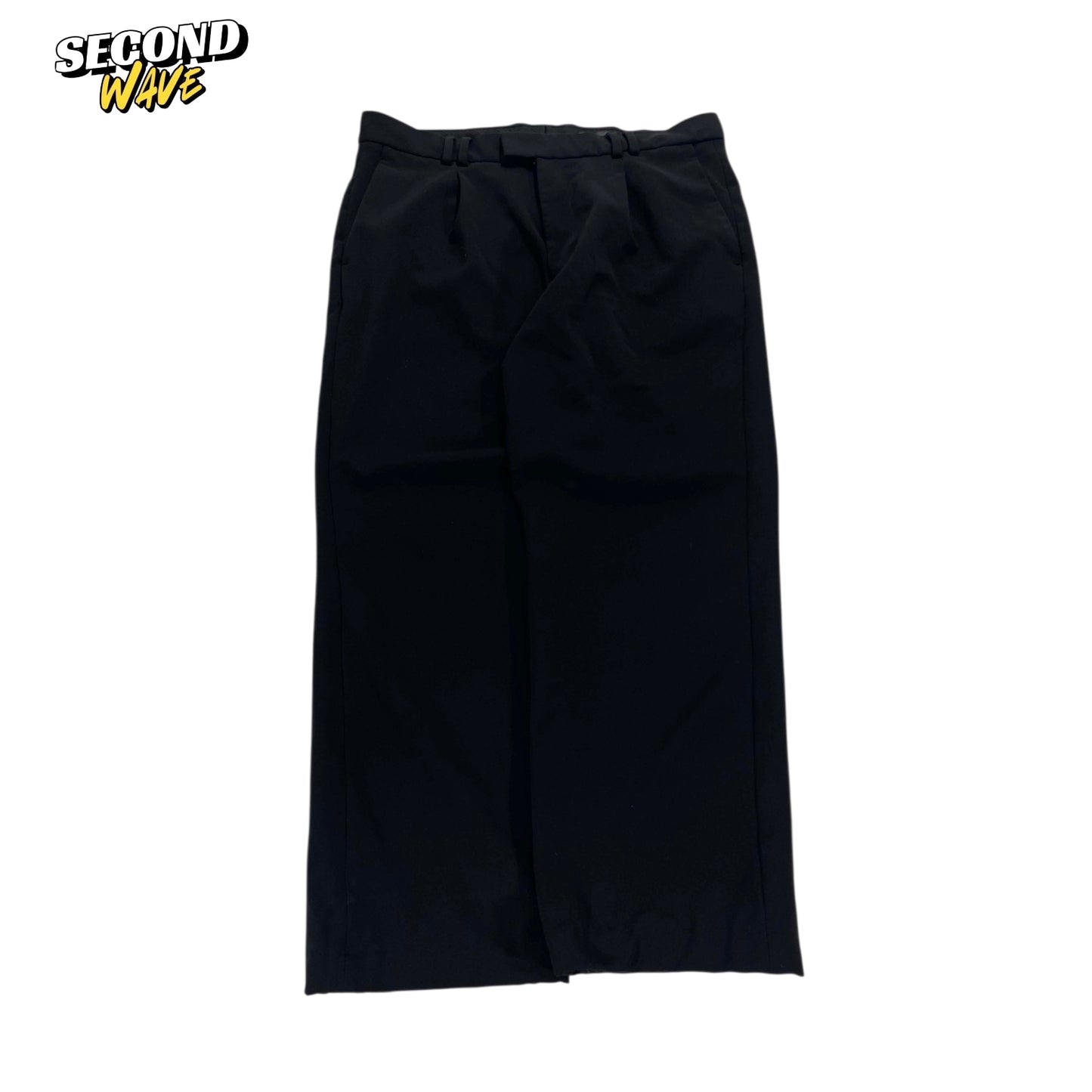 H&M BLACK WIDE LEG PANTS (34")