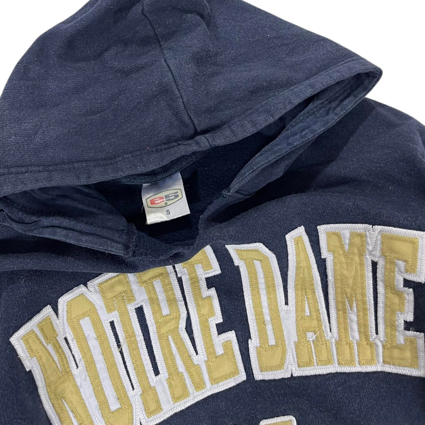 VINTAGE NOTRE DAME HOODIE WITH EMBROIDED LOGO (S-M)