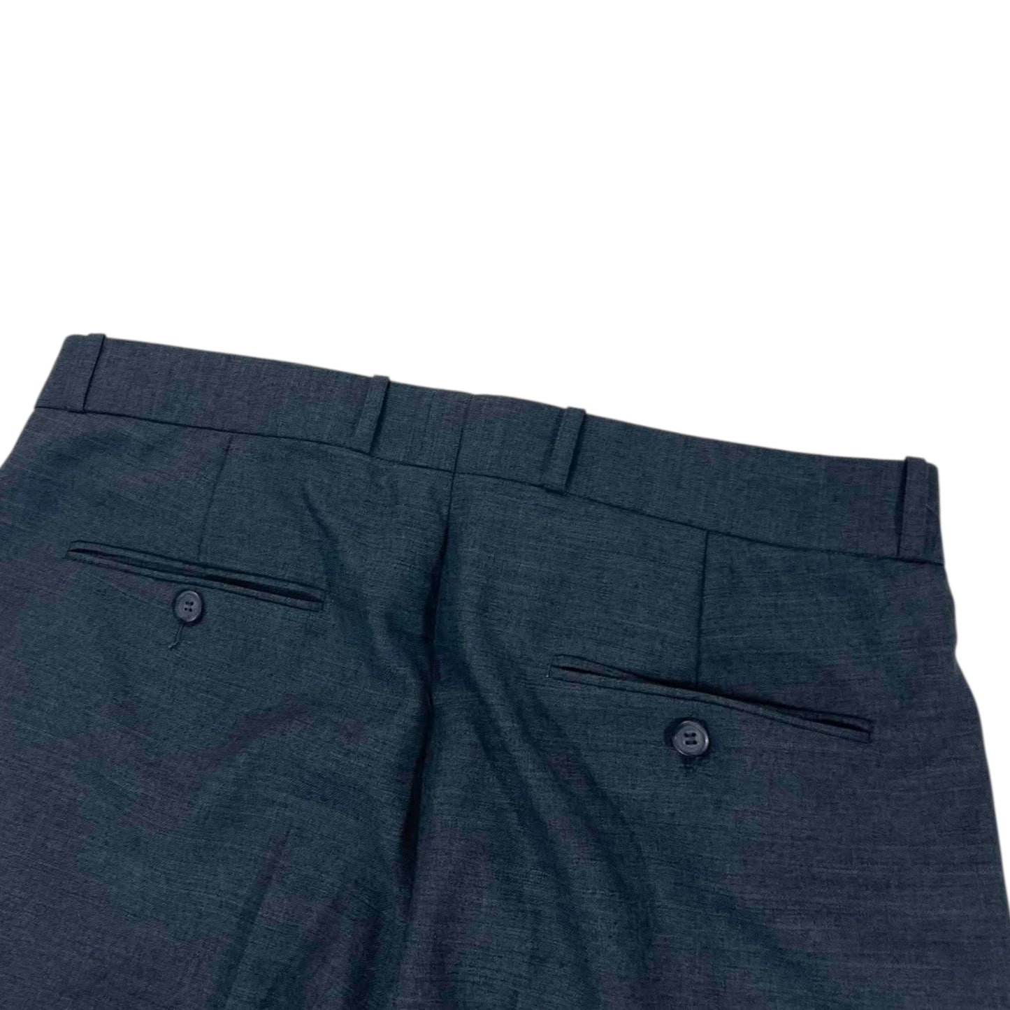 VINTAGE JOHN LEWIS NAVY PLEATED WIDE LEG TROUSERS (34)