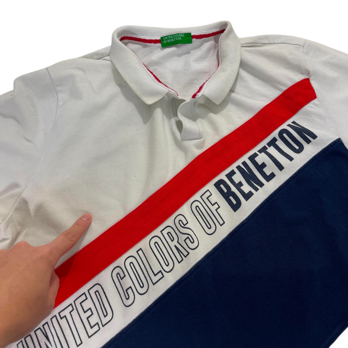 UNITED COLORS OF BENETTON WHITE POLO (S-M)