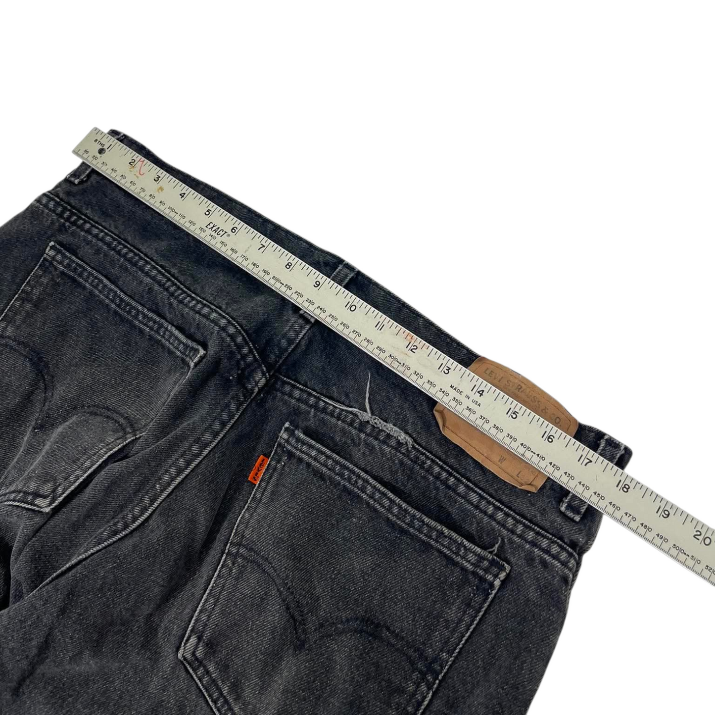 VINTAGE LEVI'S 505 BLACK DENIM JEANS (36)