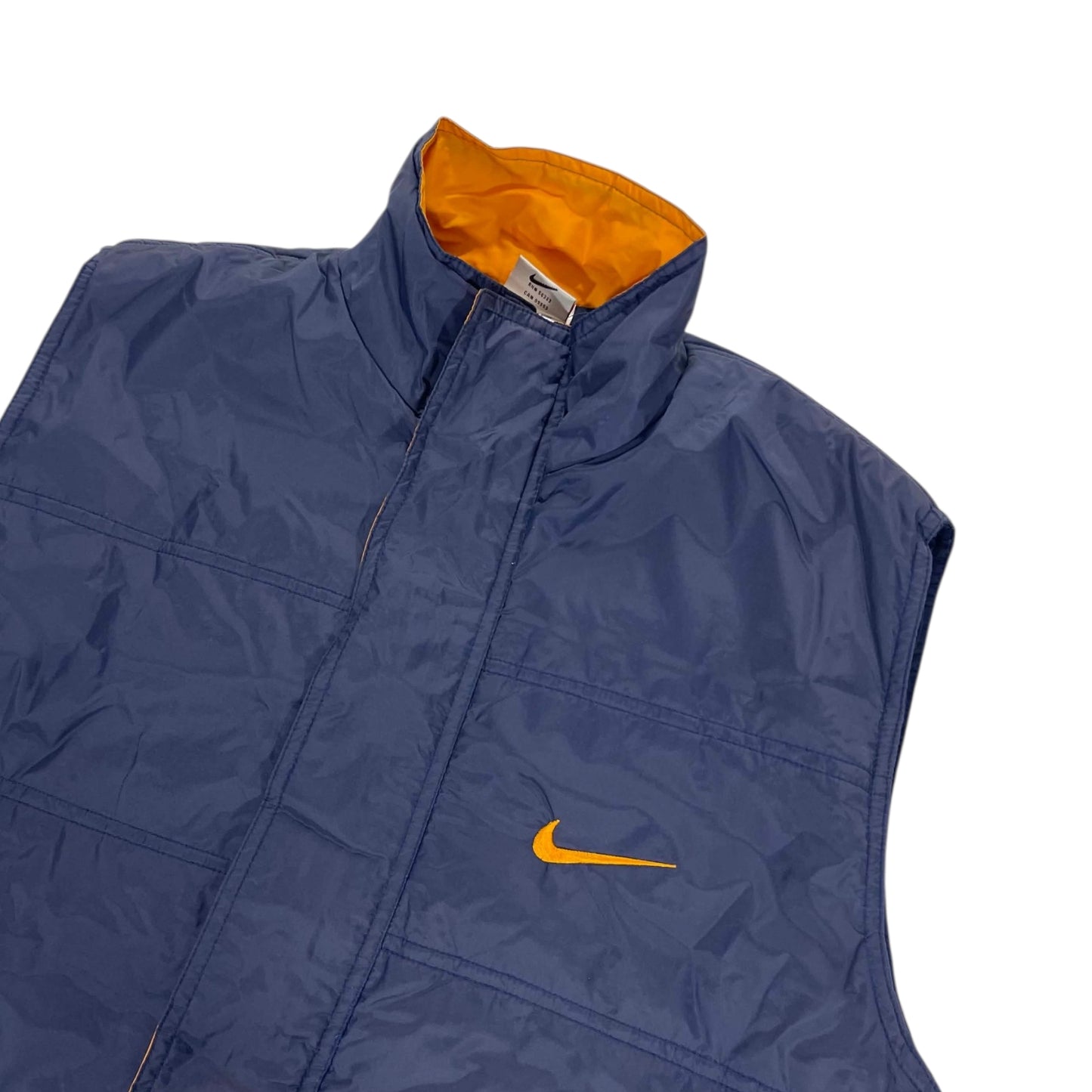 VINTAGE NIKE NAVY BLUE ORANGE VEST (S)