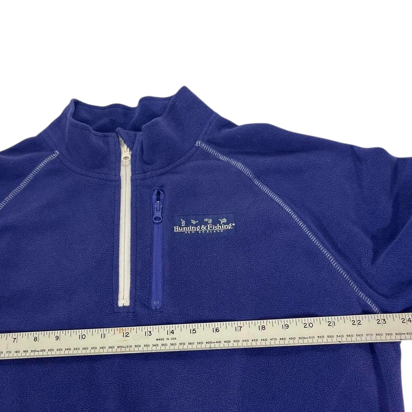 HUNTING & FISHING BLUE QUARTER ZIP FLEECE (L-XL)