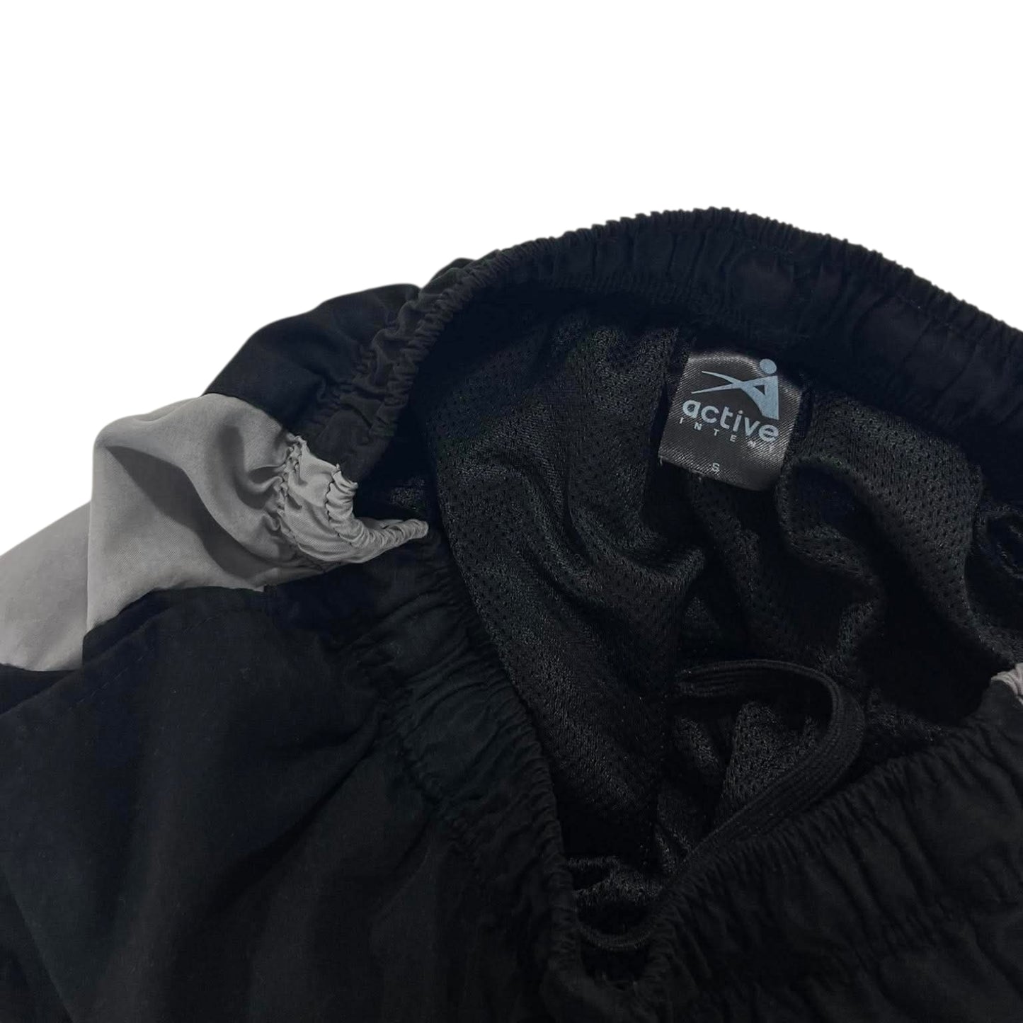 VINTAGE ACTIVE INTENT BLACK TRACK PANTS (S)