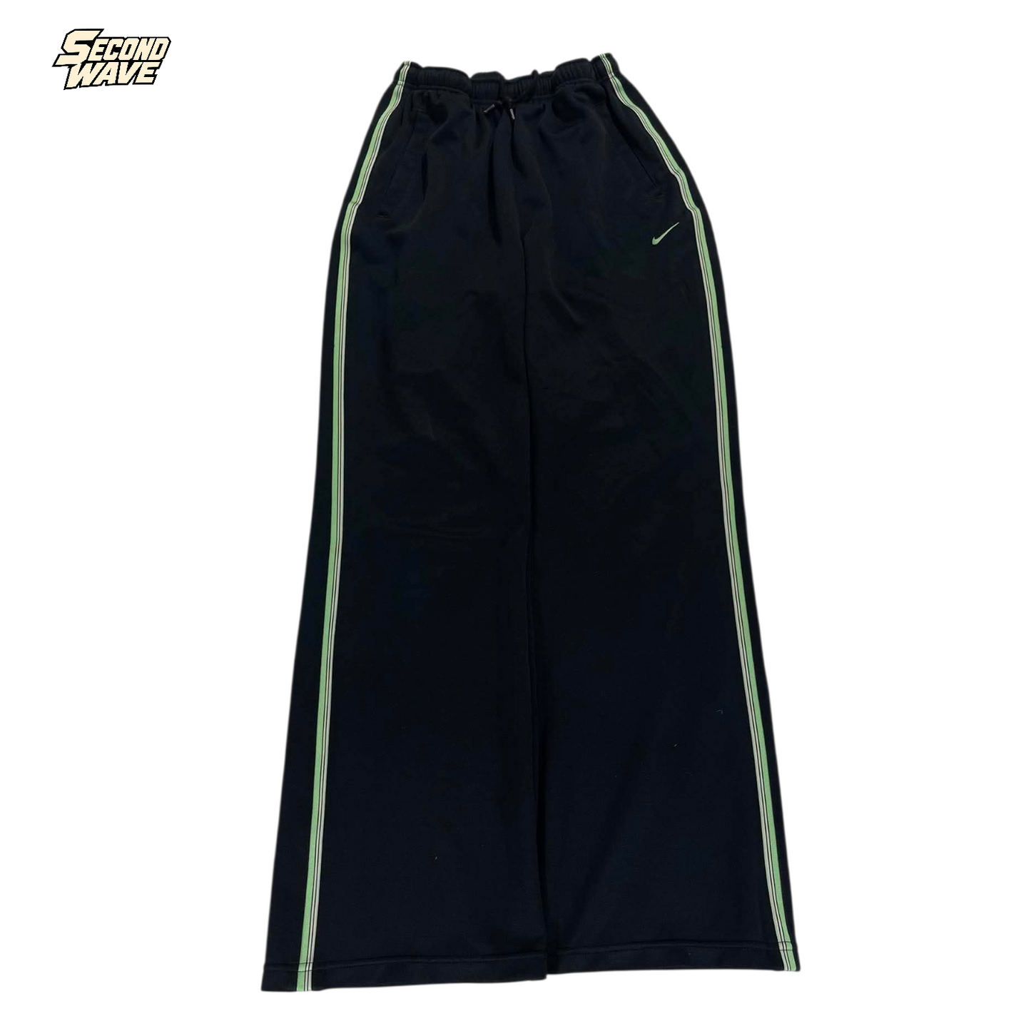 Y2K WOMENS NIKE BLACK TRACK PANTS (M) ⁷