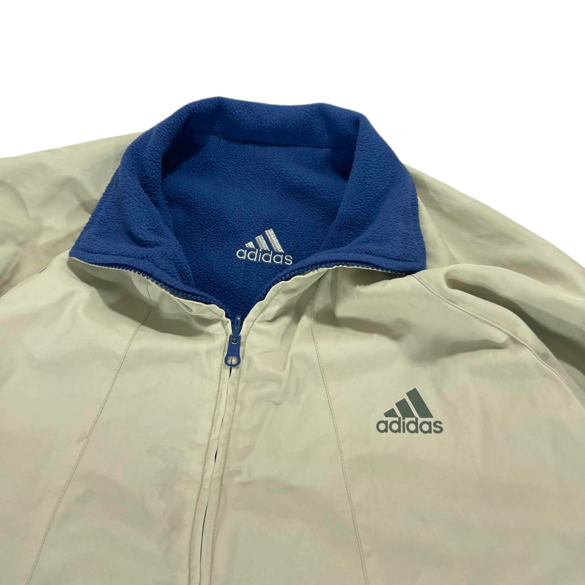 2 IN 1 ADIDAS REVERSIBLE FLEECE JACKET (S - M)