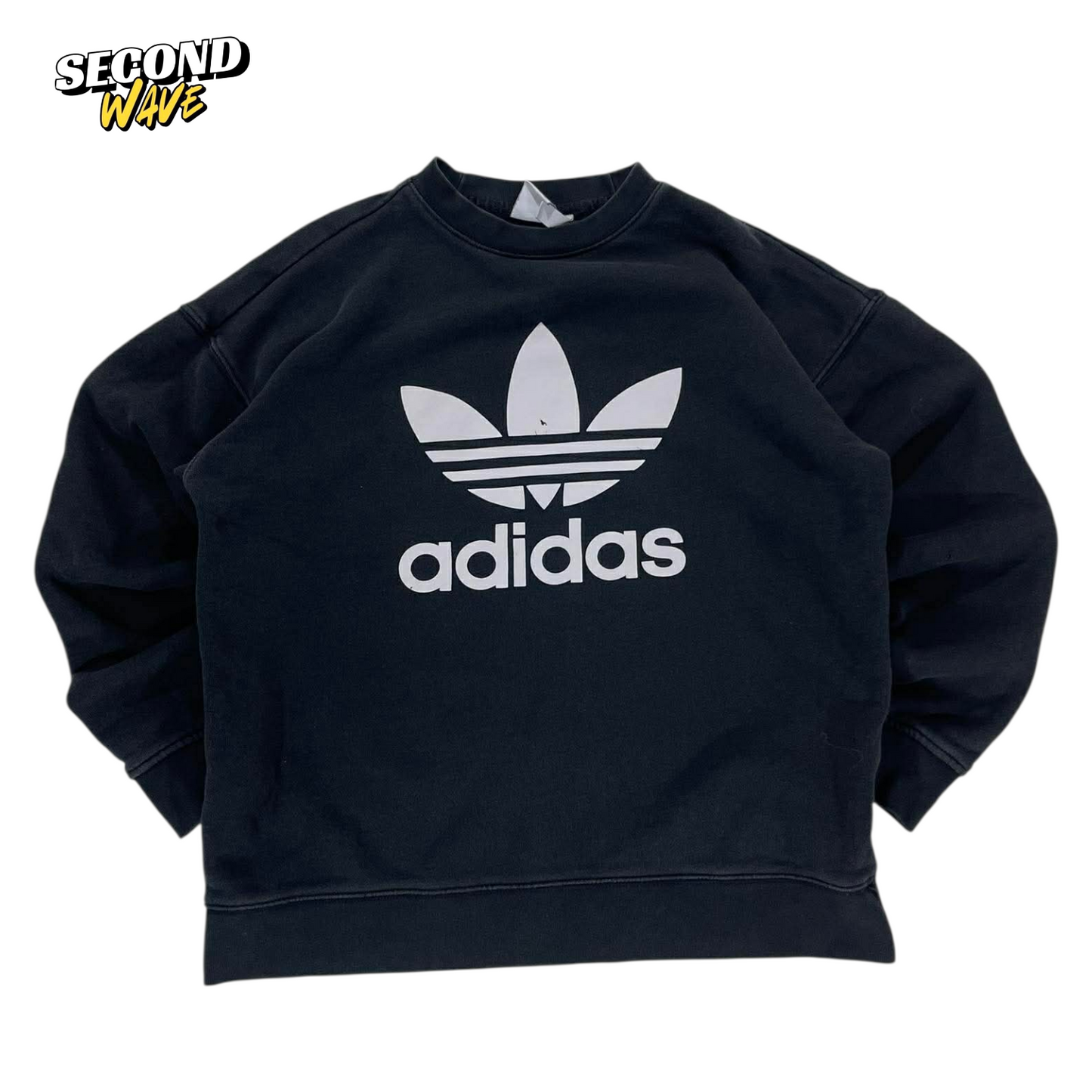 ADIDAS BLACK CREWNECK SWEATSHIRT (M)