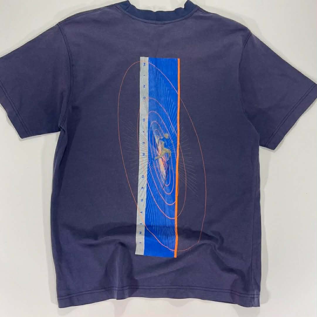 VINTAGE NIKE NAVY BLUE COTTON T-SHIRT (M-L)