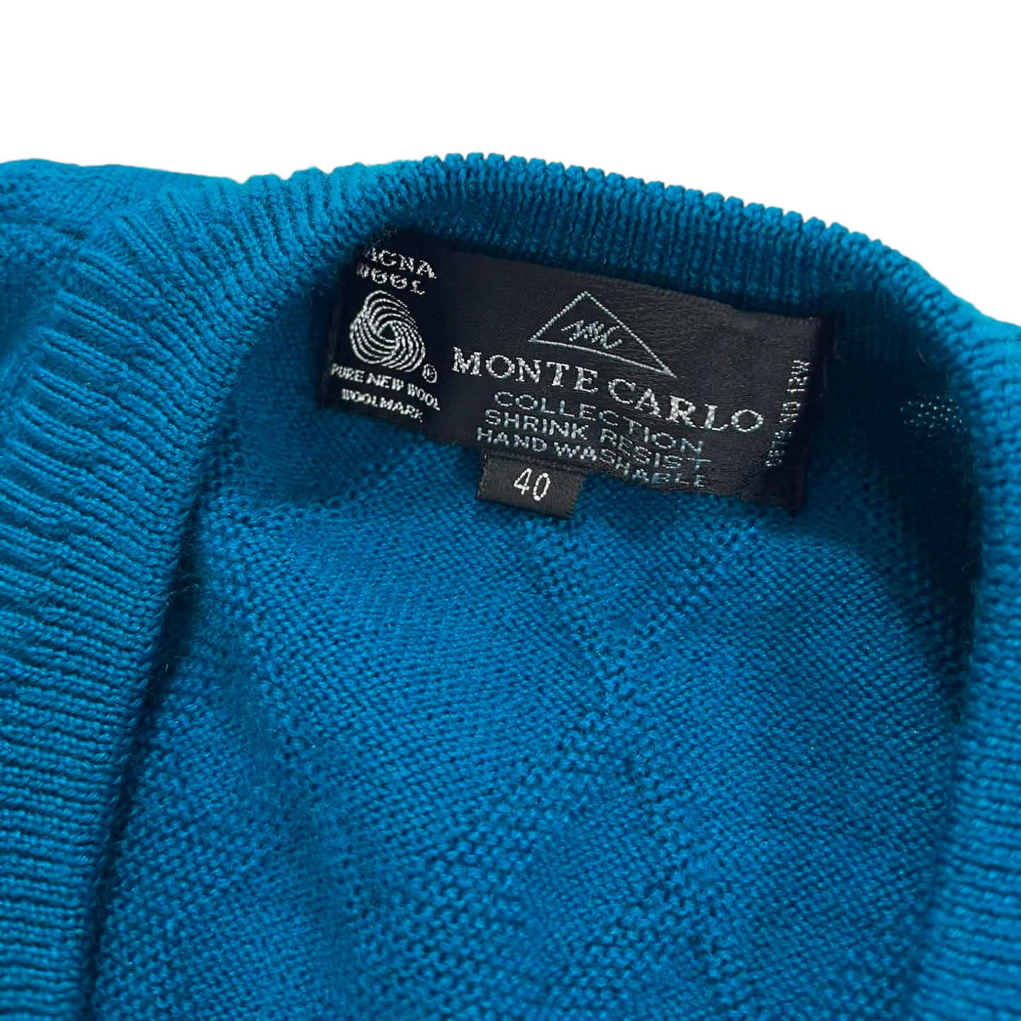 MONTE PURE WOOL CARLO BLUE SWEATER (M)