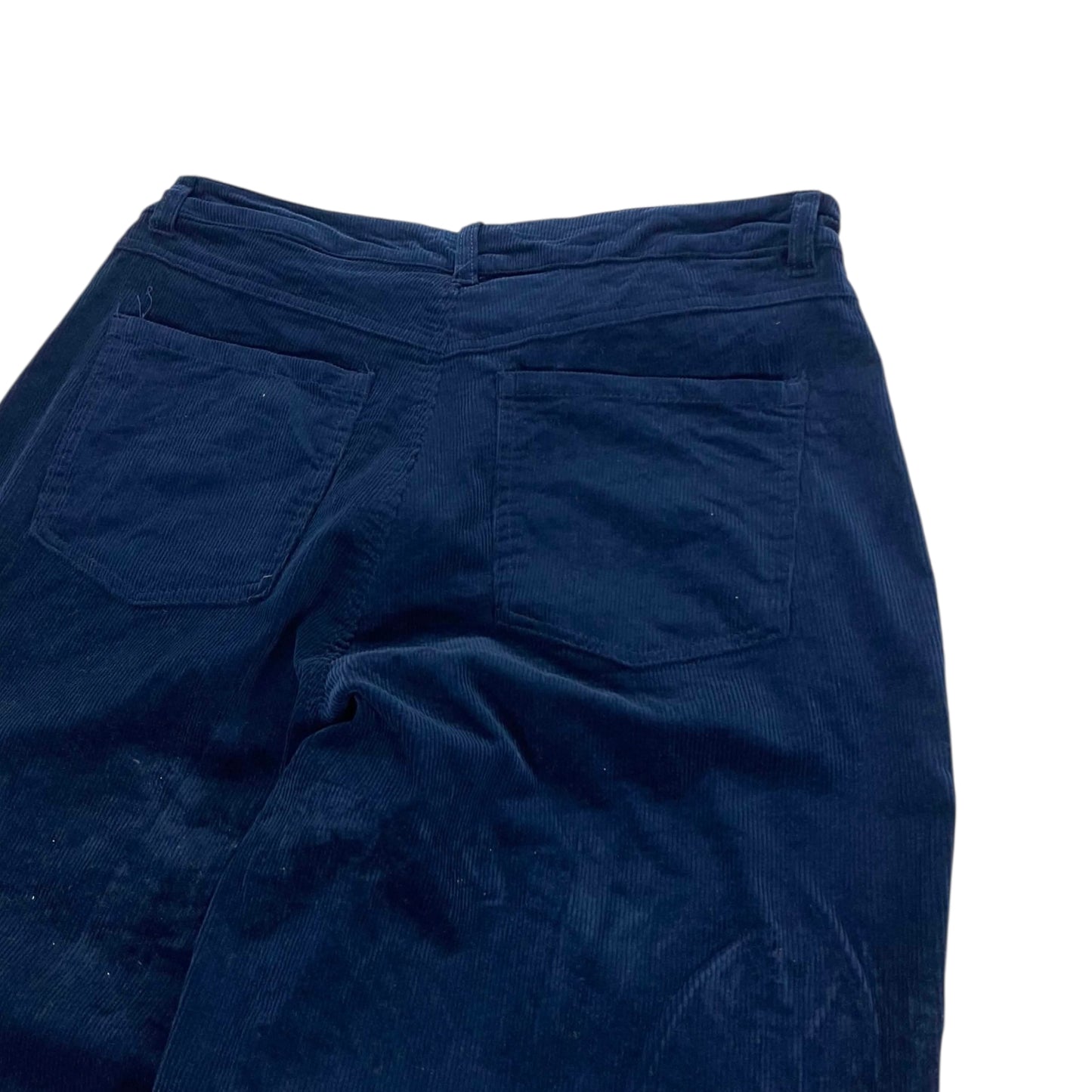 VINTAGE ZEST NAVY BLUE CORDUROY WIDE LEG PANTS (34")