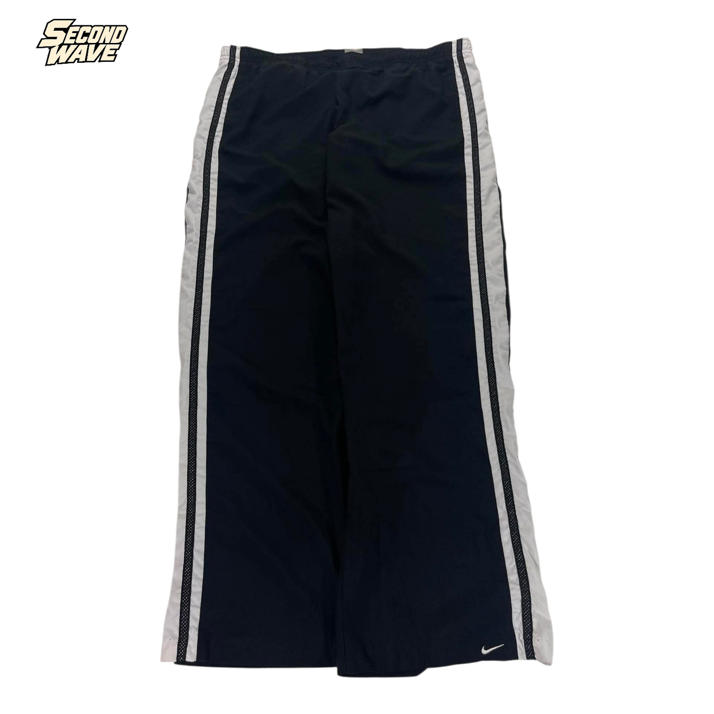 NIKE BLACK/WHITE TRACK PANTS ² (L, 12-14)