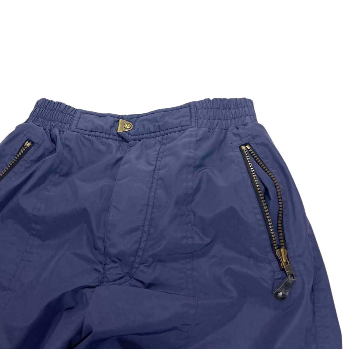Y2K NAVY BLUE BAGGY TRACK PANTS (S)