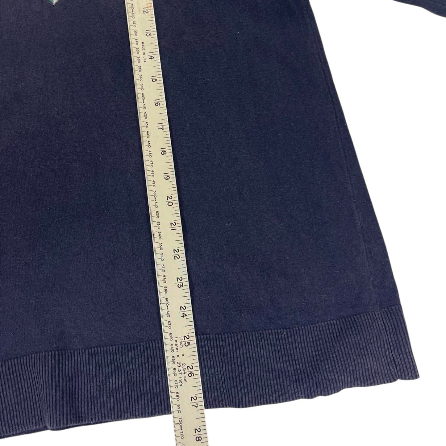 TOMMY HILFIGER NAVY BLUE STRIPED V-NECK SWEATER (M)