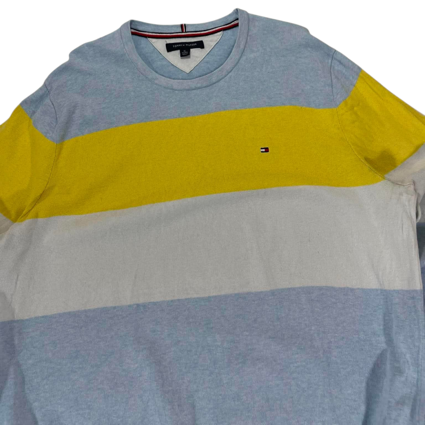 TOMMY HILFIGER BLUE STRIPED LONG SLEEVE SHIRT (L-XL)