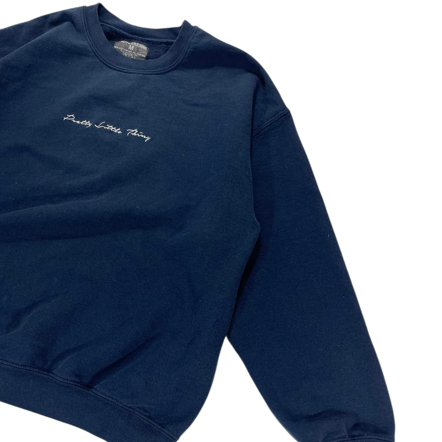 NAVY BLUE CREWNECK SWEATSHIRT WITH EMBROIDERY (M)