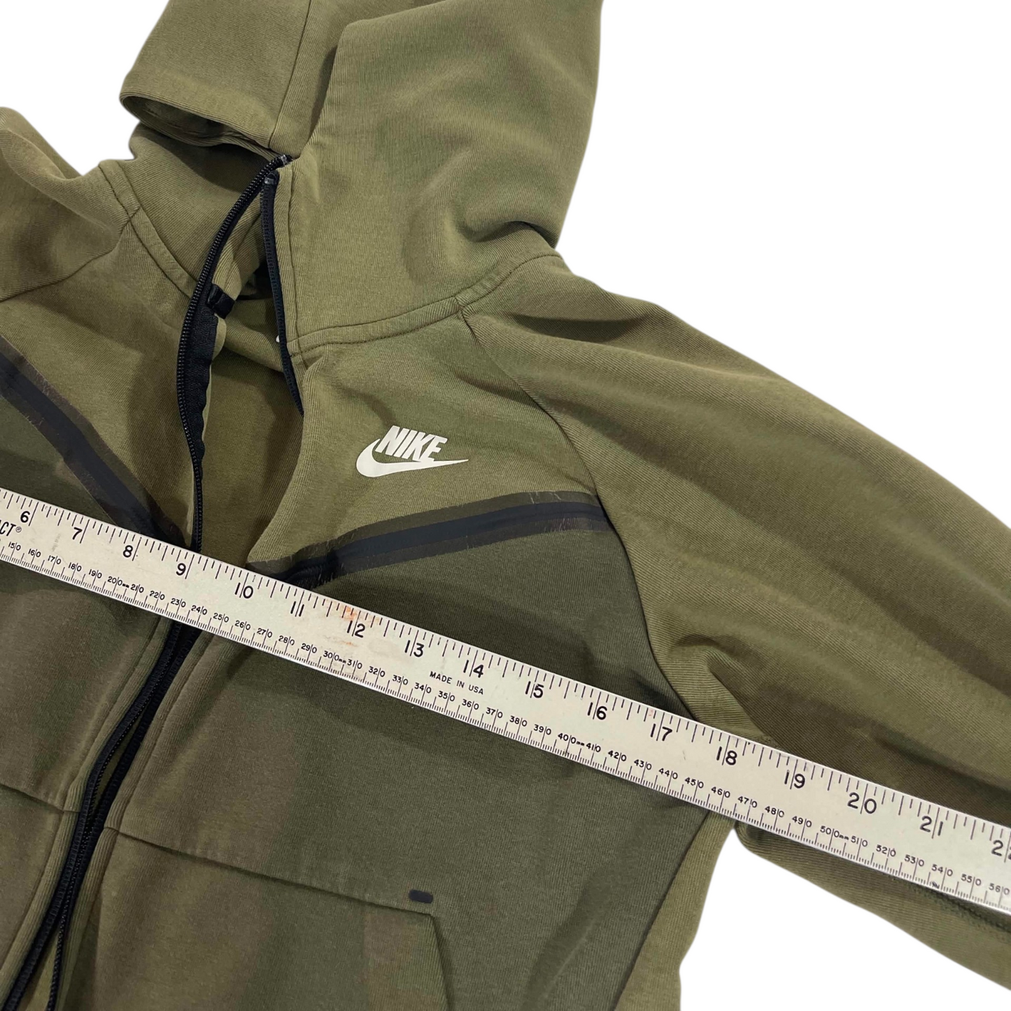 NIKE OLIVE TECH FLEECE HOODIE (XS)