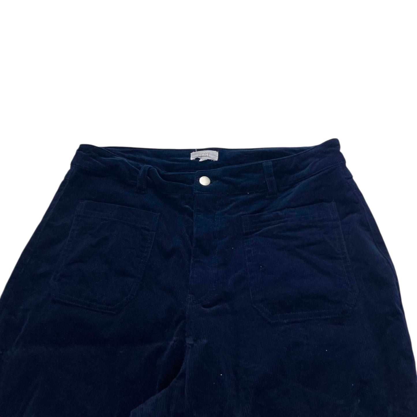 VINTAGE ZEST NAVY BLUE CORDUROY WIDE LEG PANTS (34")