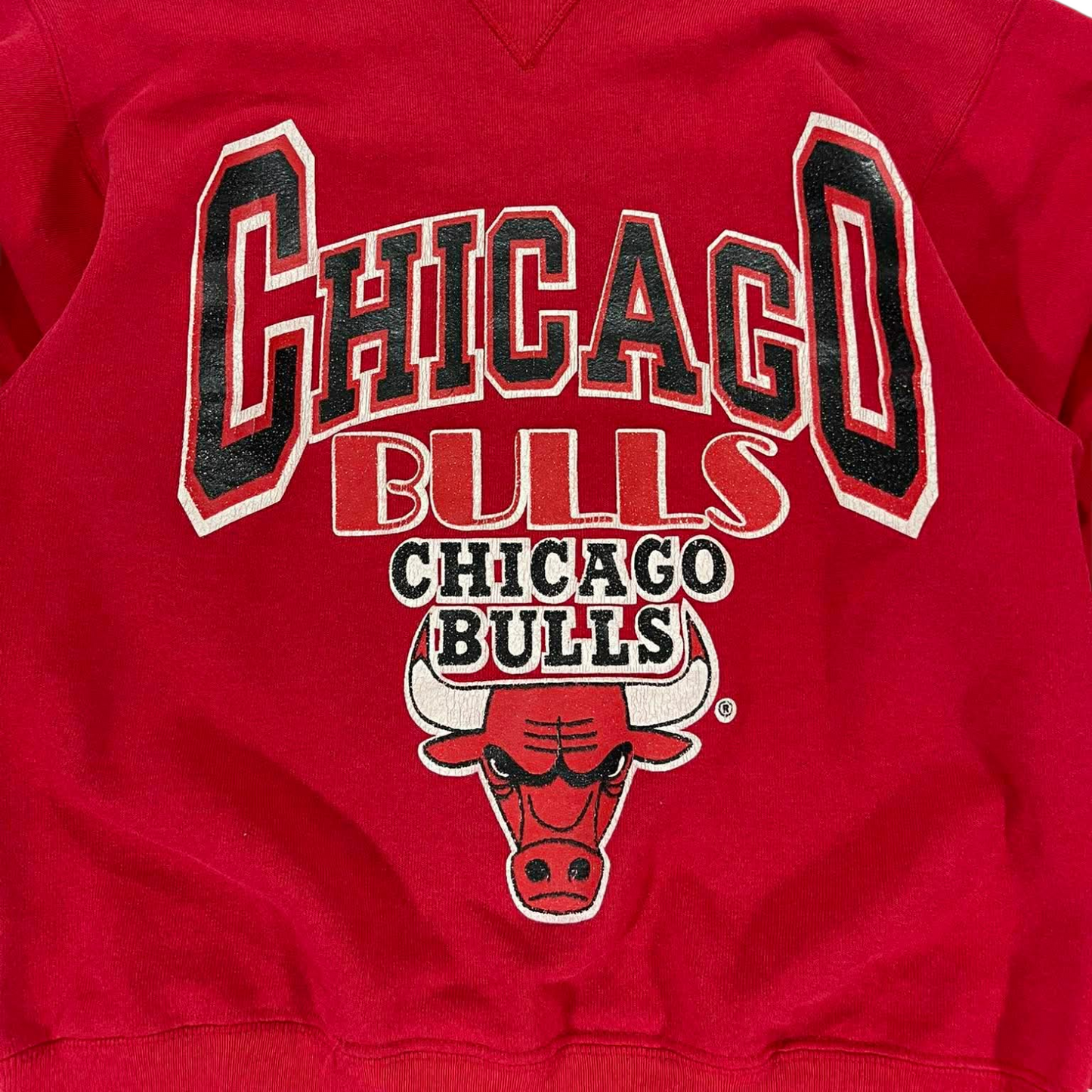 VINTAGE CHAMPION CHICAGO BULLS RED CREWNECK SWEATSHIRT (M)