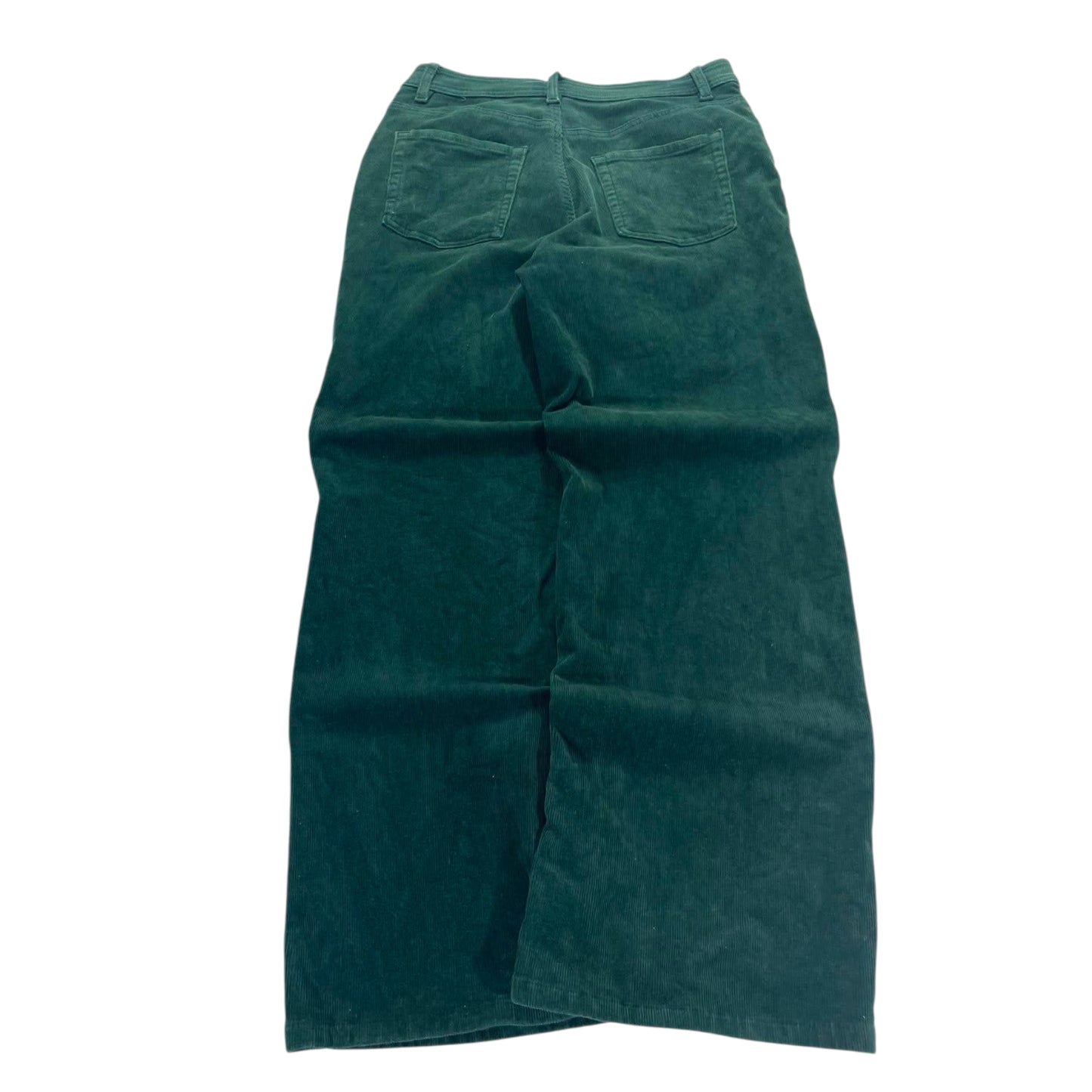GREEN CORDUROY WIDE LEG TROUSERS (30)